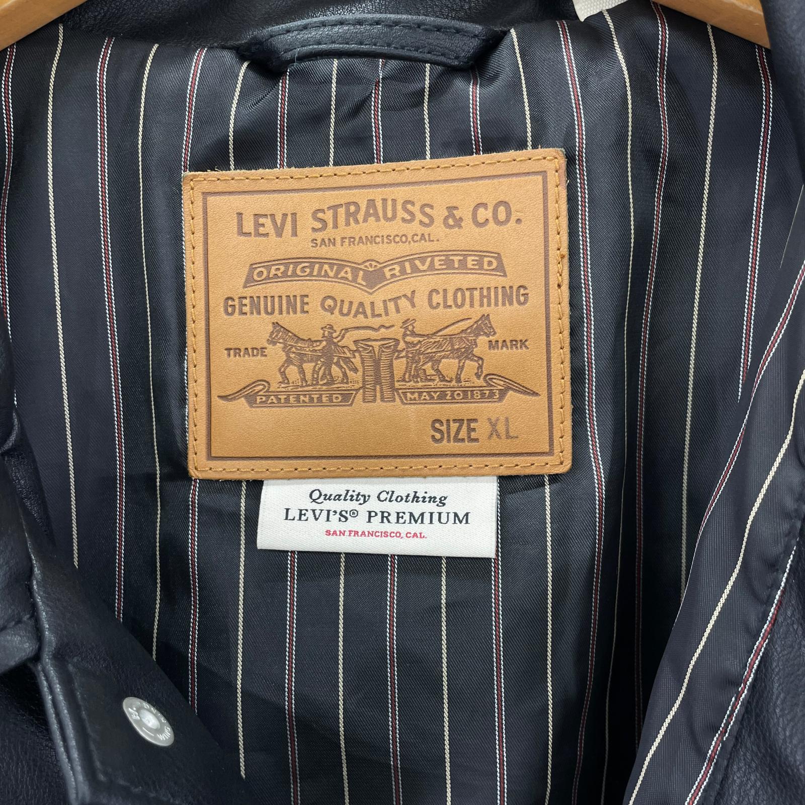 ジャケット Levi's APAN LIMITED LEATHER TRUCKER JACKET XL 黒 LL ブラック