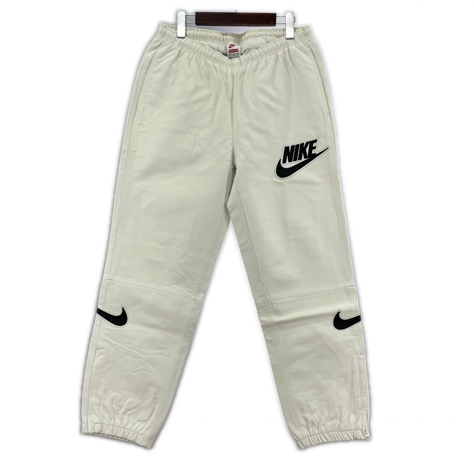 パンツ Supreme×NIKE 19AW Leather Warm Up Pant M 白 M ホワイト