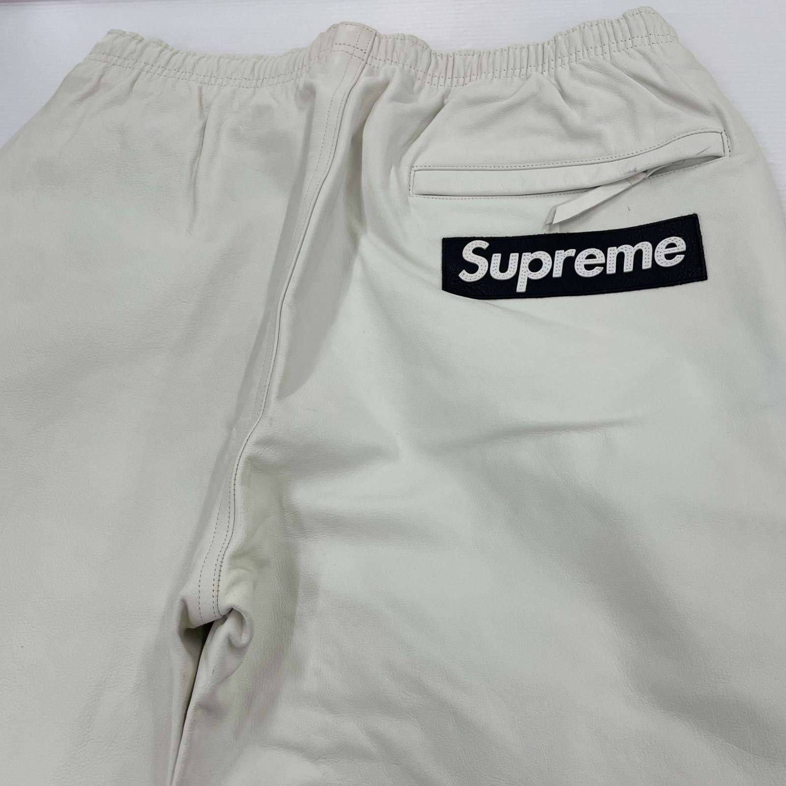パンツ Supreme×NIKE 19AW Leather Warm Up Pant M 白 M ホワイト