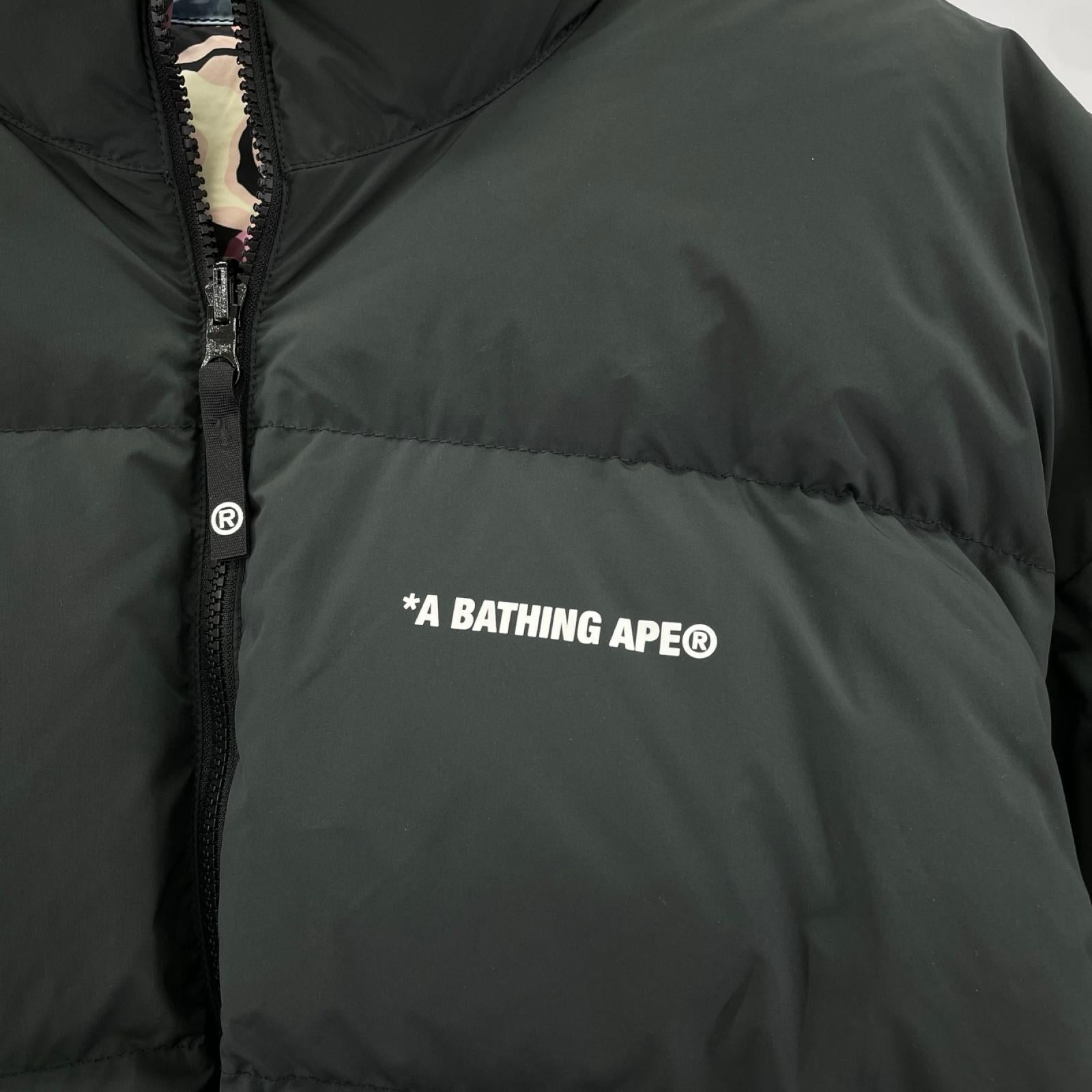ダウンジャケット ART CAMO REVERSIBLE DOWN JACKET (L) L ブラック