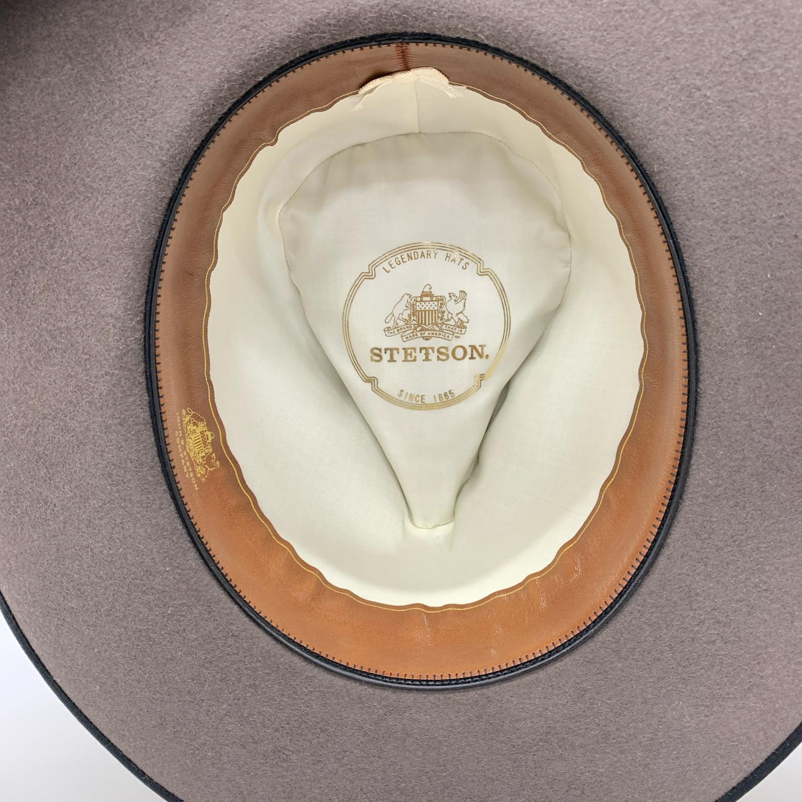 ハット STETSON ウール(ラビット) 中折れ ハット グレー×ブラック ブラウン