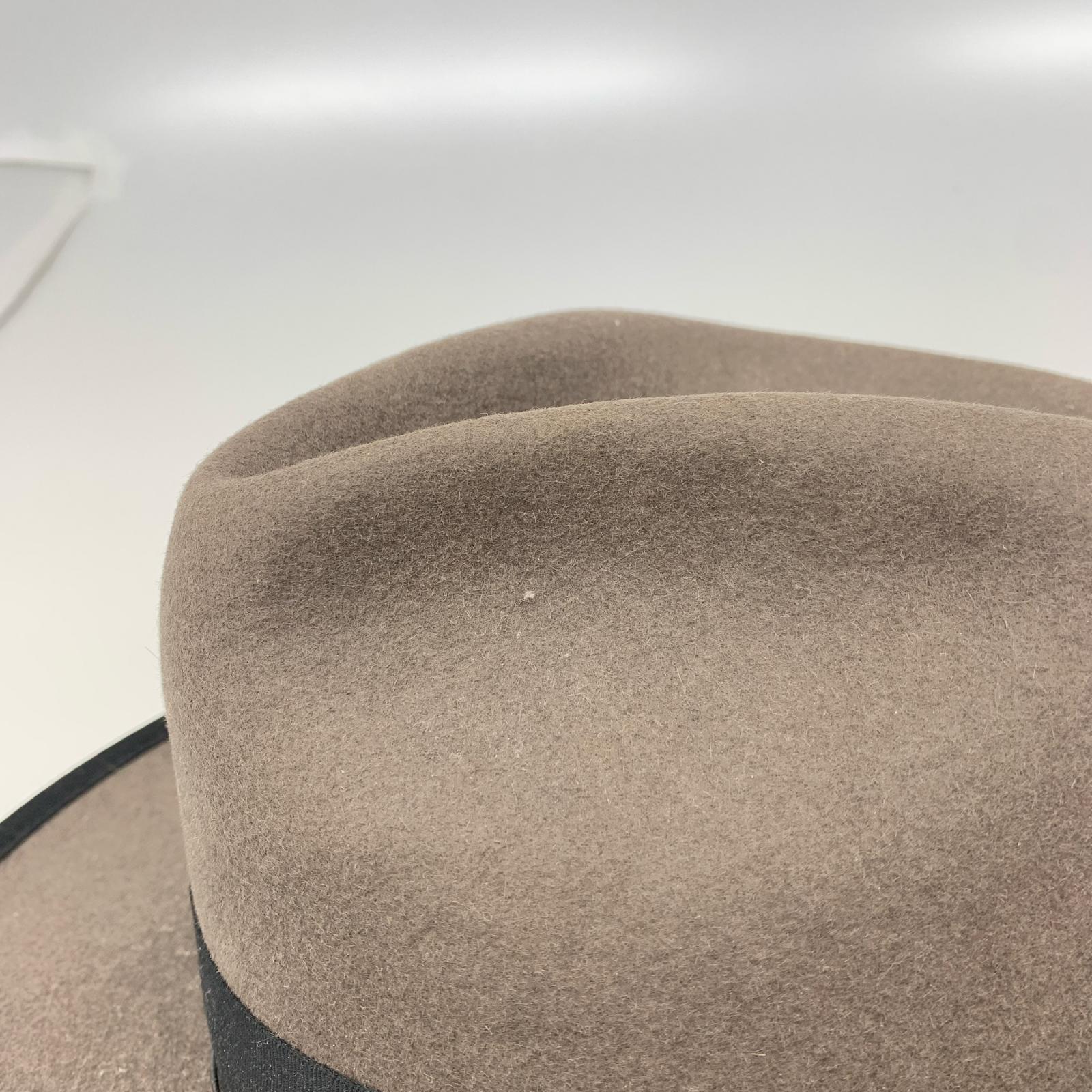 ハット STETSON ウール(ラビット) 中折れ ハット グレー×ブラック ブラウン
