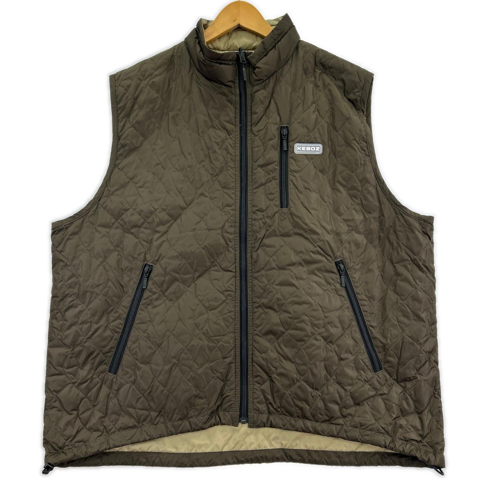 ダウンジャケット ×Keboz REVERSIBLE DOWN VEST M ブラウン