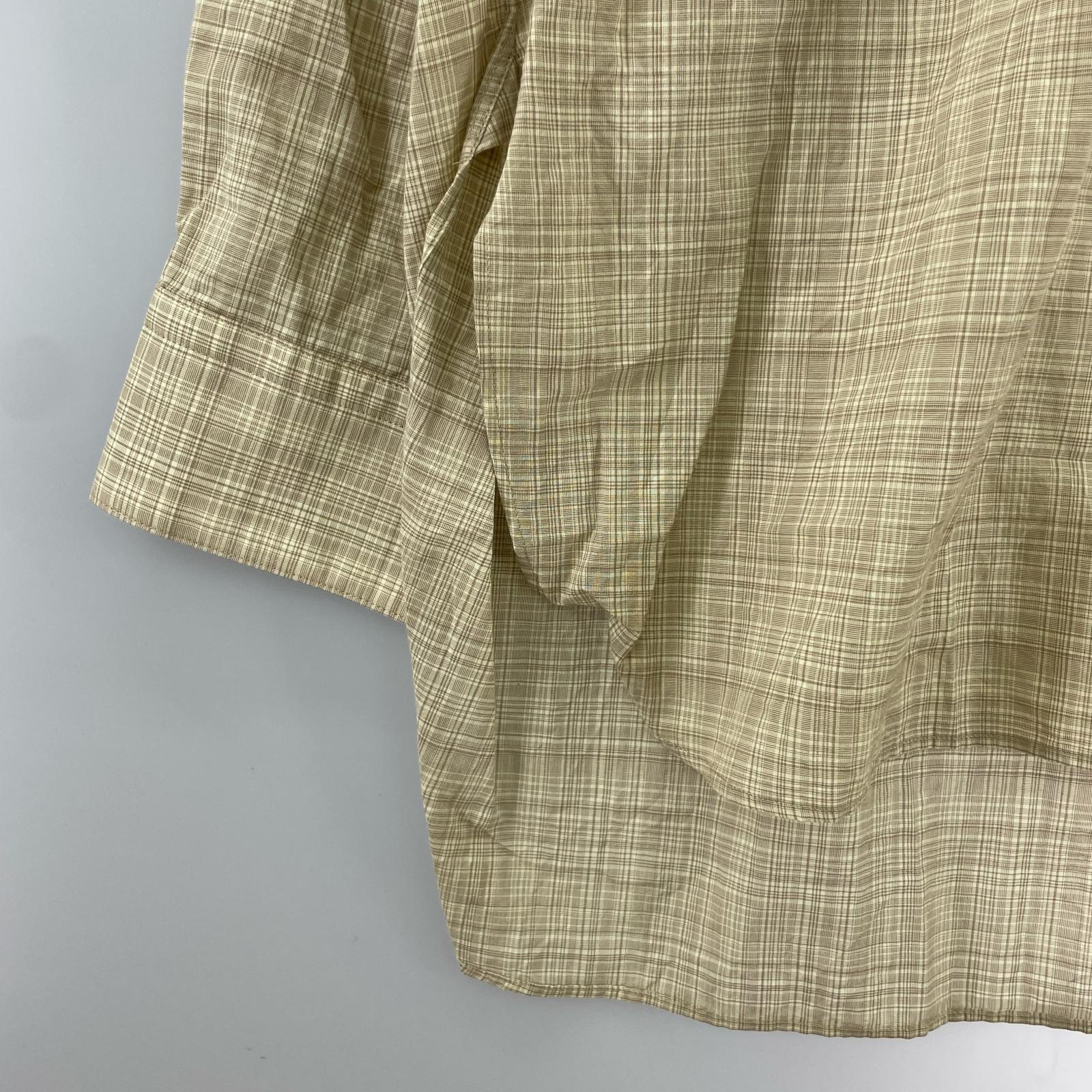 長袖シャツ コットン チェック柄シャツ 2 2 ベージュ