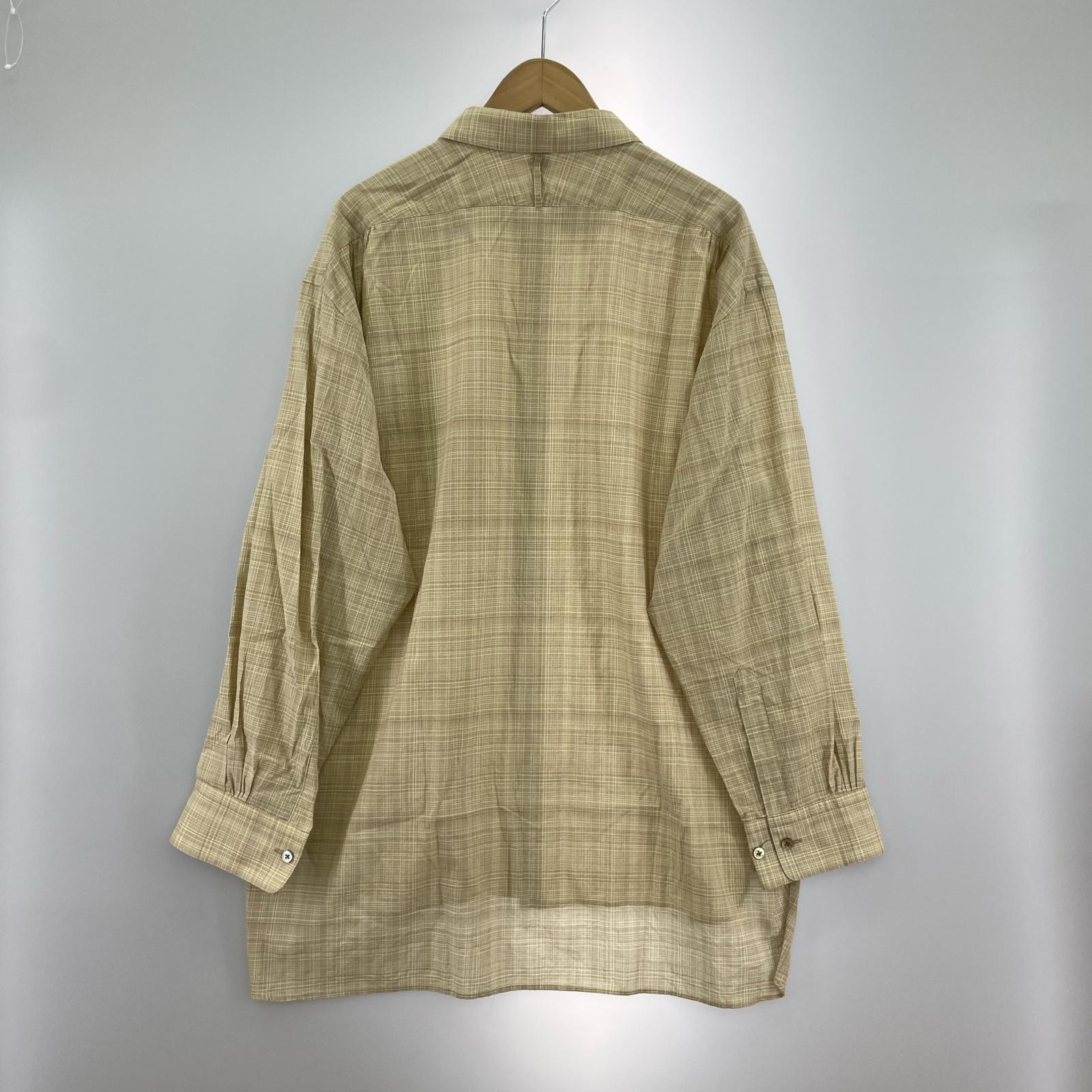 長袖シャツ コットン チェック柄シャツ 2 2 ベージュ