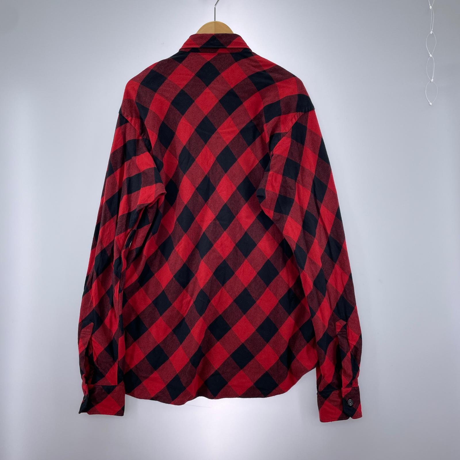 長袖シャツ Big flannel shirts 赤 (S) S レッド