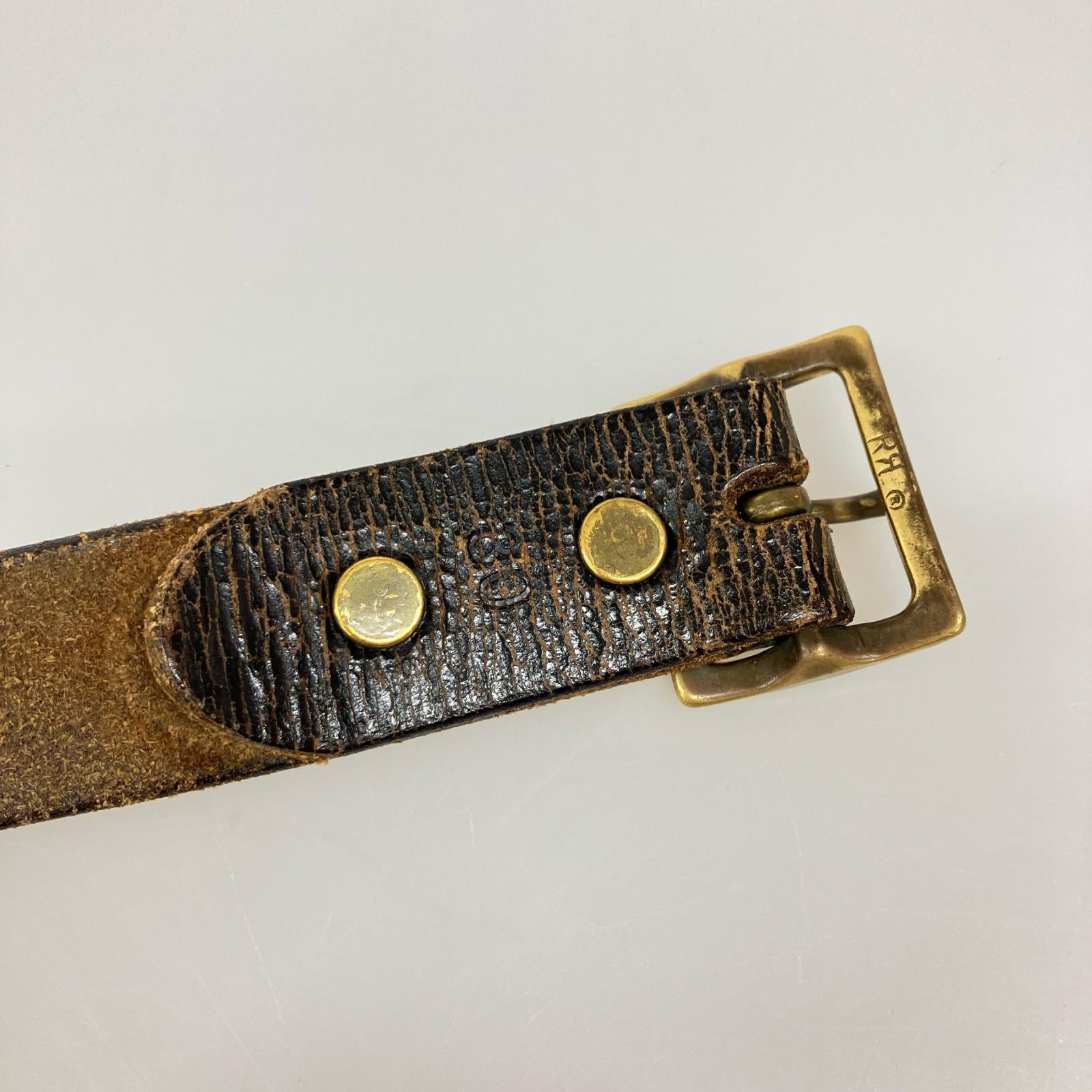 その他アクセサリー RRL コンチョ レザーベルト ブラウン