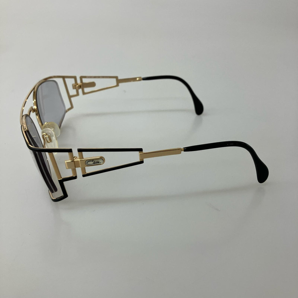 その他アクセサリー CAZAL 度入り 967 ダブルブリッジサングラス 黒×金