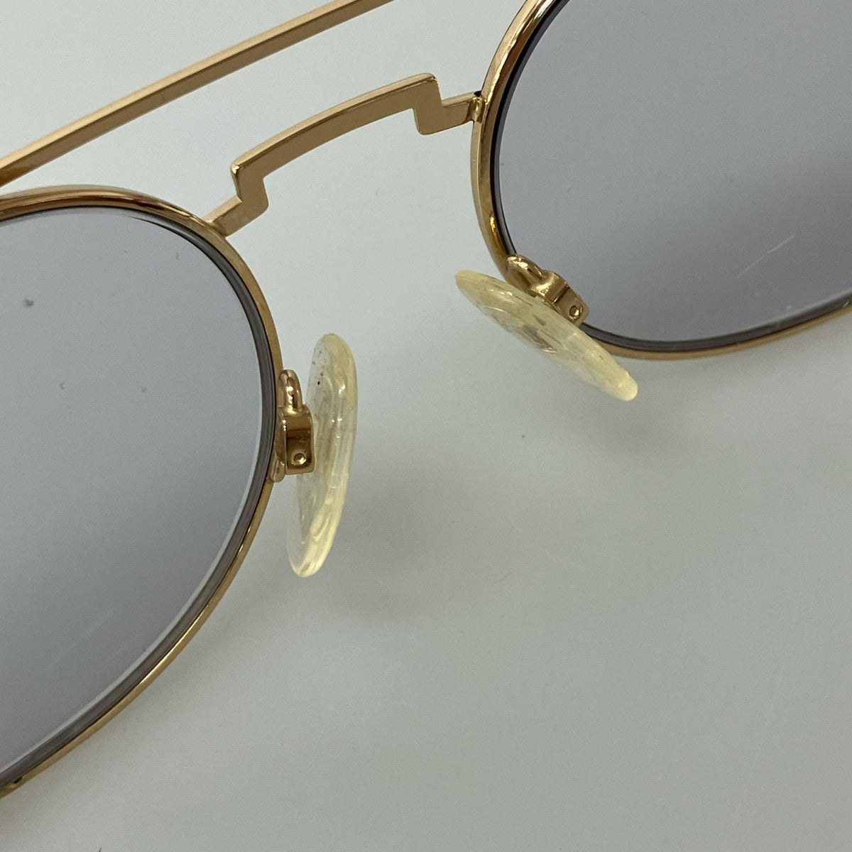 その他アクセサリー CAZAL 度入り 967 ダブルブリッジサングラス 黒×金