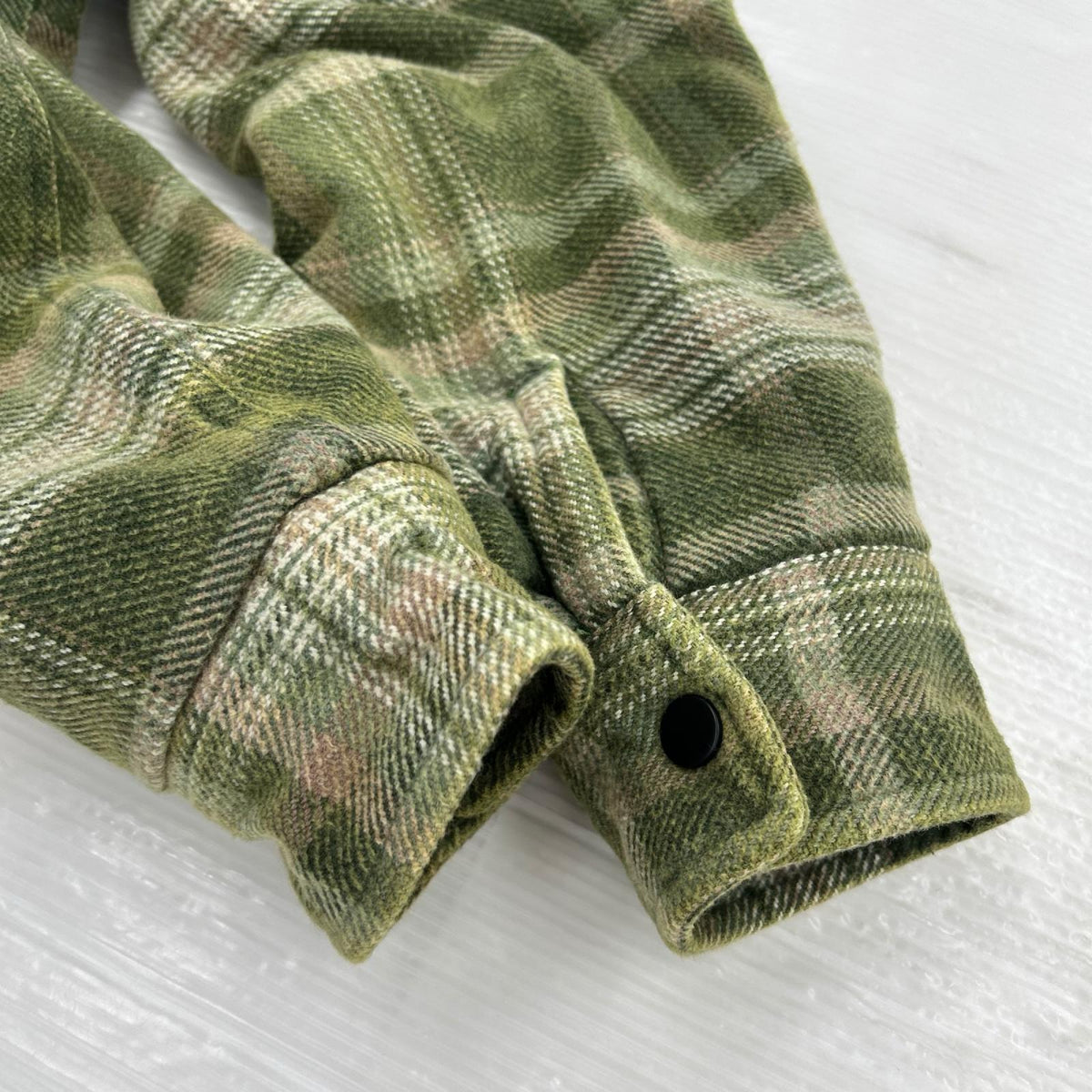 ジャケット Heavy Washed Plaid Shirt S グリーン