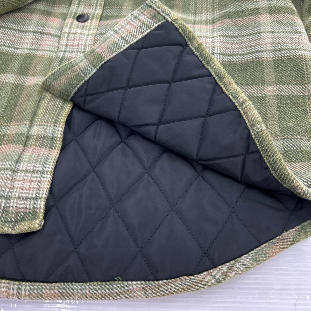 ジャケット Heavy Washed Plaid Shirt S グリーン