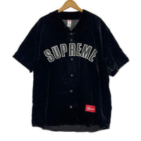 半袖シャツ Supreme 25SS Velvet Baseball Jersey black (L) L ブラック