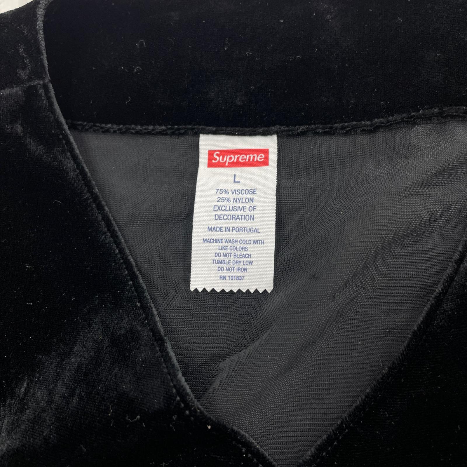 半袖シャツ Supreme 25SS Velvet Baseball Jersey black (L) L ブラック