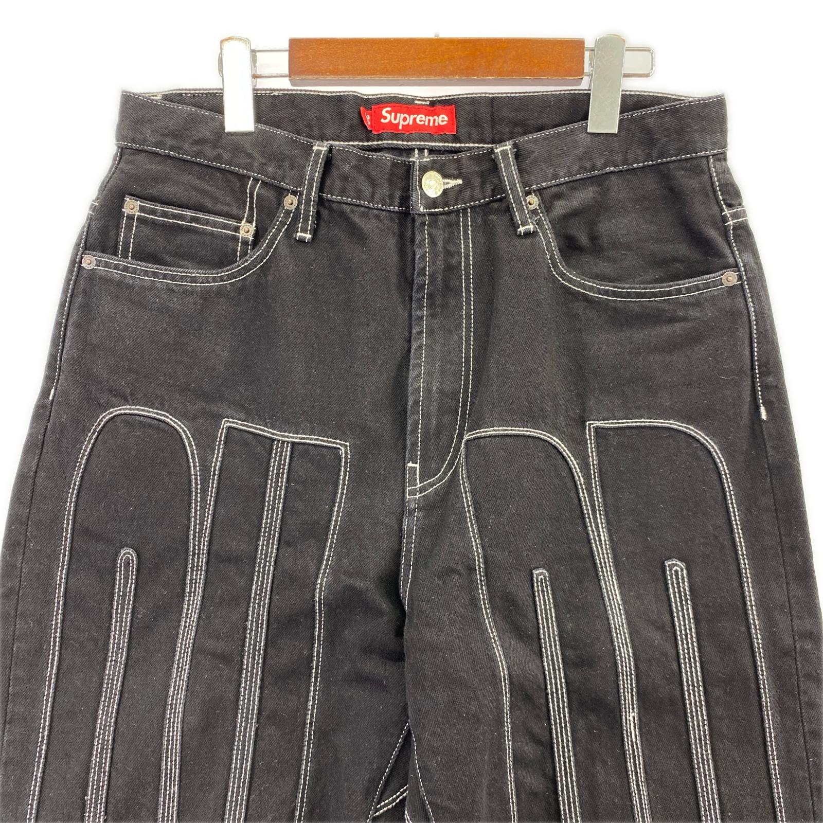 デニムパンツ 26SS/ Inset Spellout Baggy Jean/W30/BLK 30 ブラック