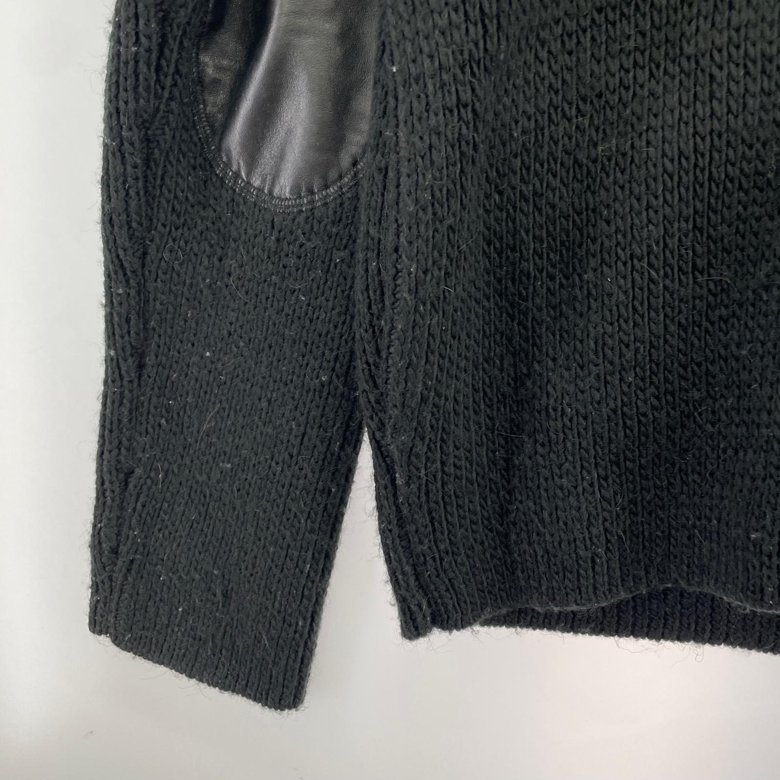 カーディガン エルボーパッチウールカーディガン BLK ブラック