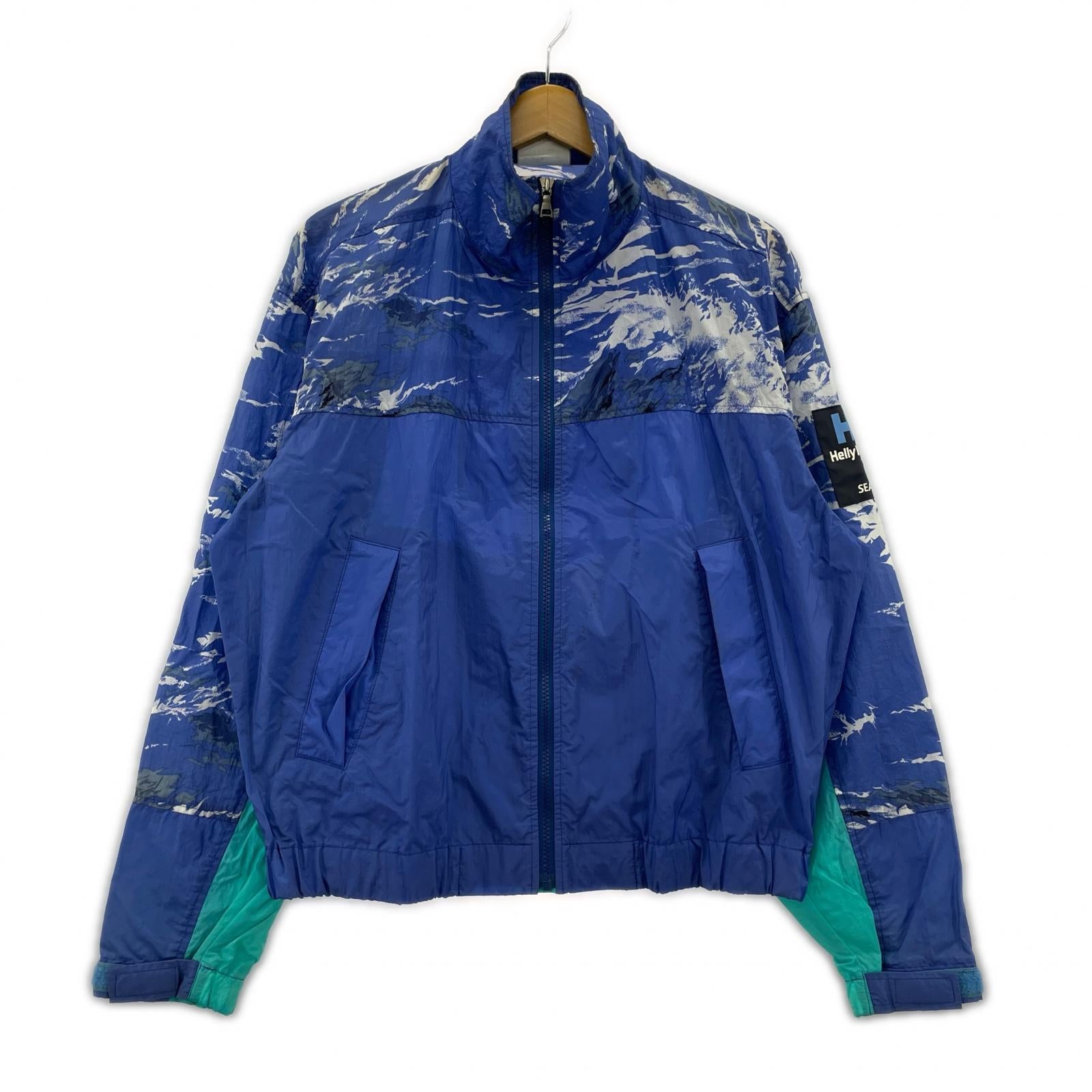ジャケット 90s 総柄ナイロンジャケット BLU M