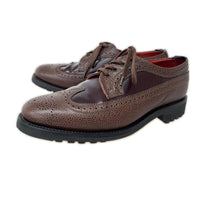 シューズ Military Derby ウイングチップ 茶 7 ブラウン