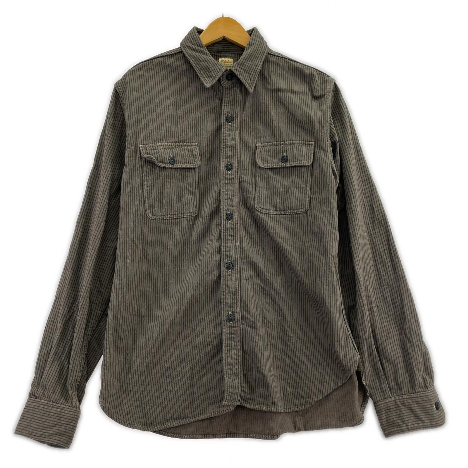 長袖シャツ ストライプ ネルシャツ(XL) ブラウン
