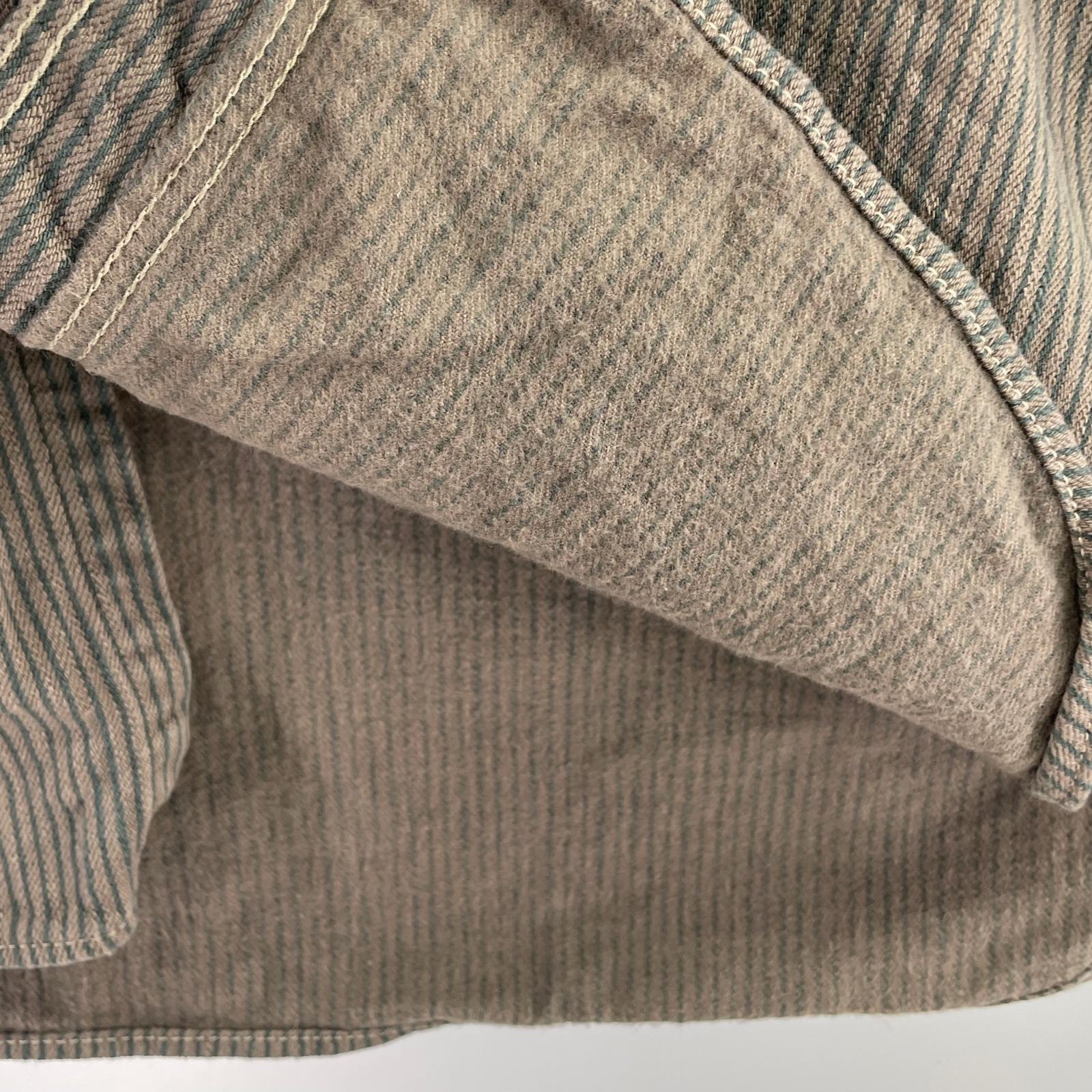 長袖シャツ ストライプ ネルシャツ(XL) ブラウン