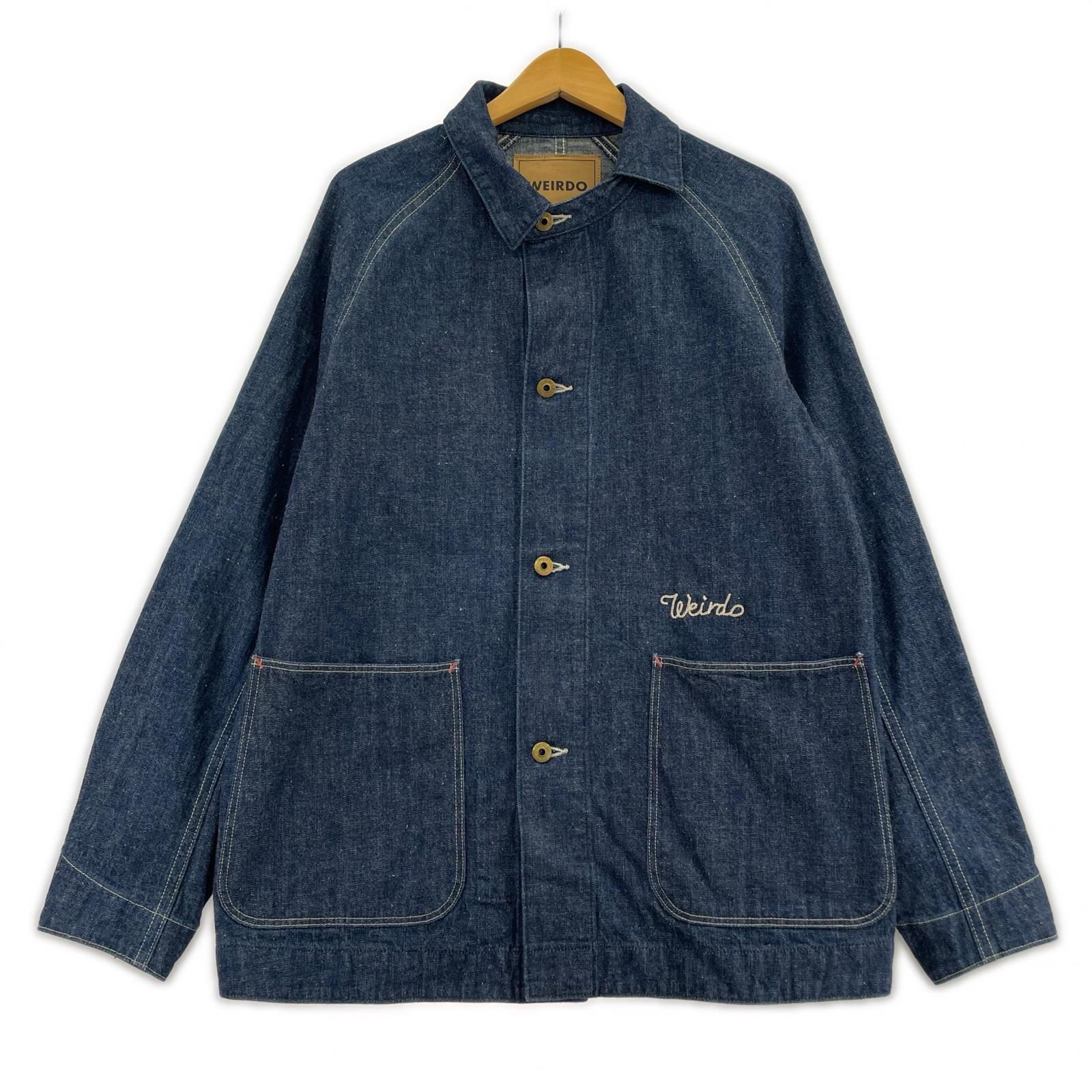 デニムジャケット プリント カバーオール 紺(M) M