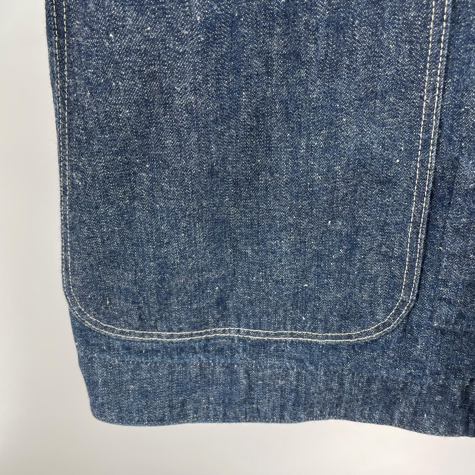 デニムジャケット プリント カバーオール 紺(M) M