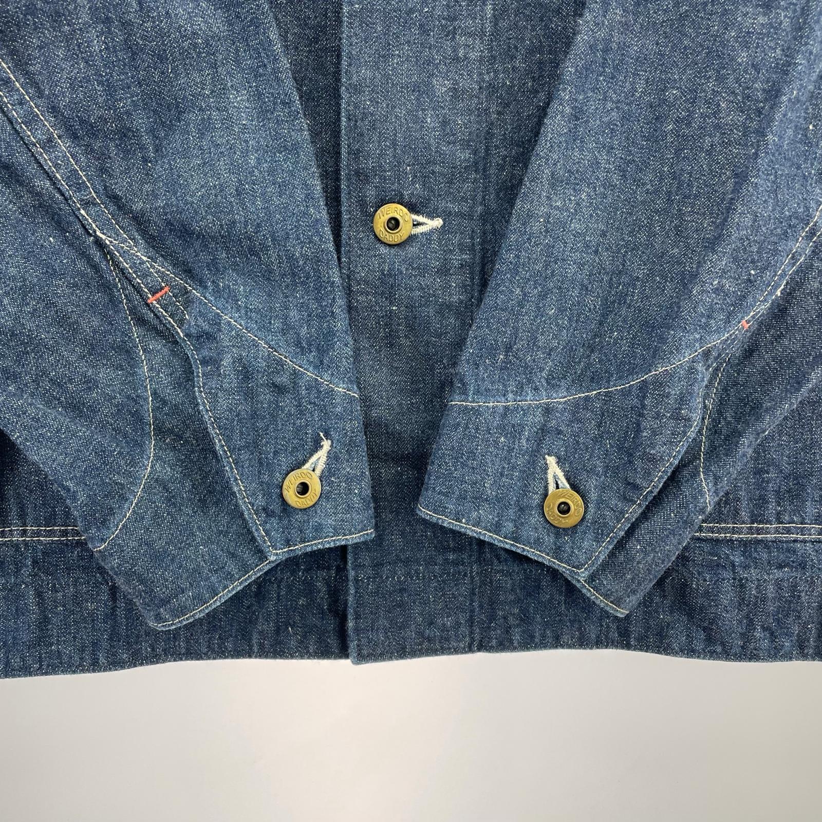 デニムジャケット プリント カバーオール 紺(M) M