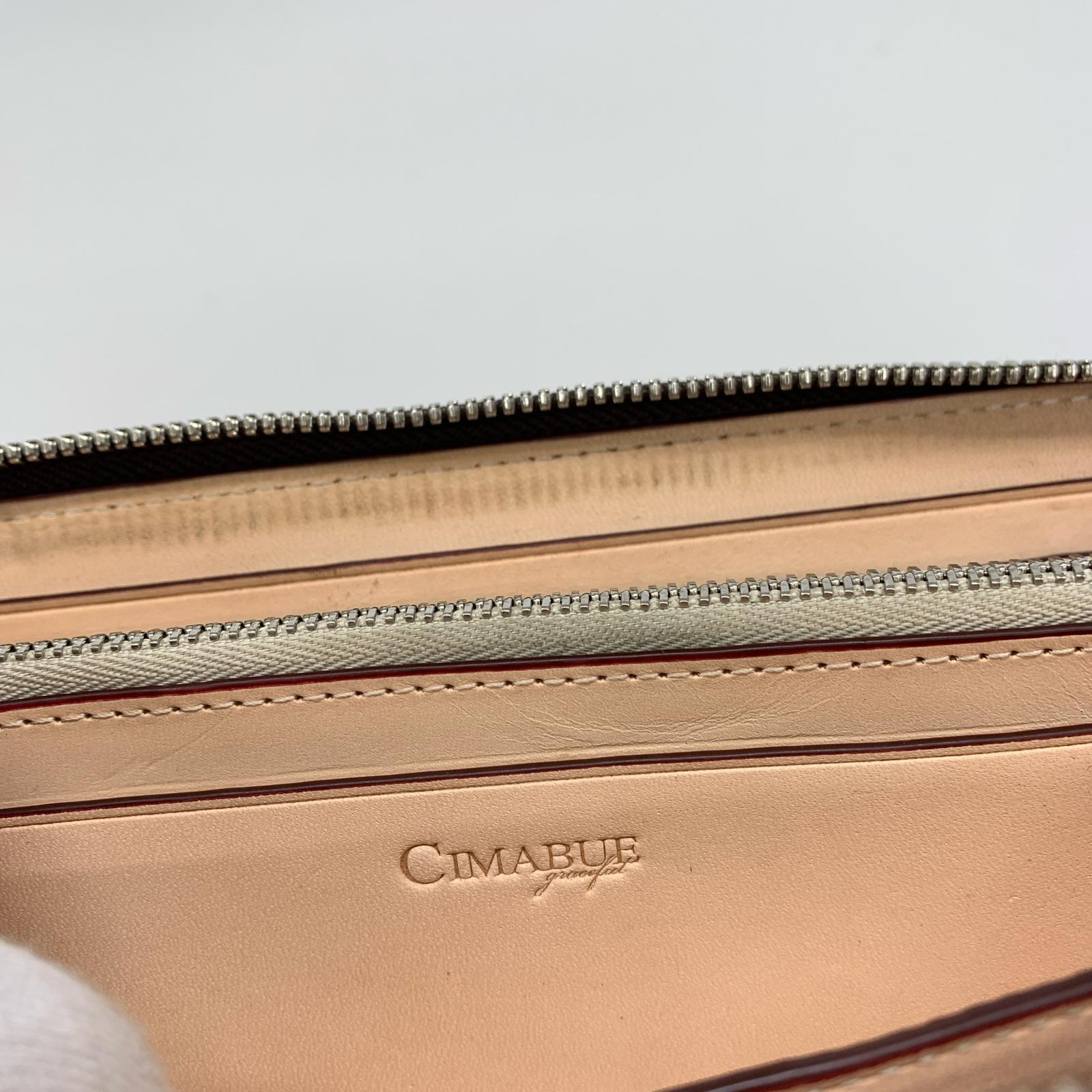 長財布 CIMABUE 茶 ラウンドジップ ブラウン