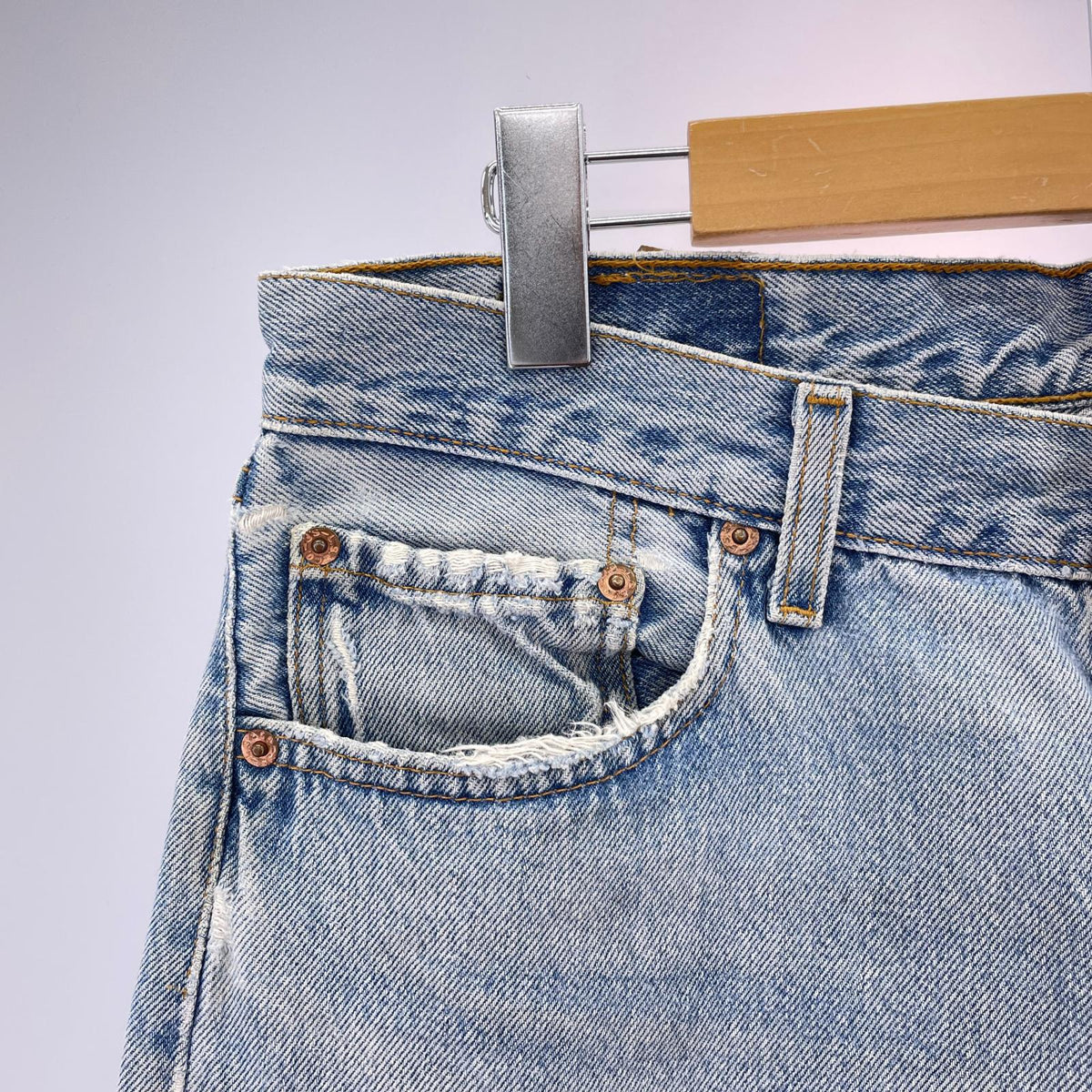 デニムパンツ 90s 501 USA製 ボタン裏524 W34 34 ブルー