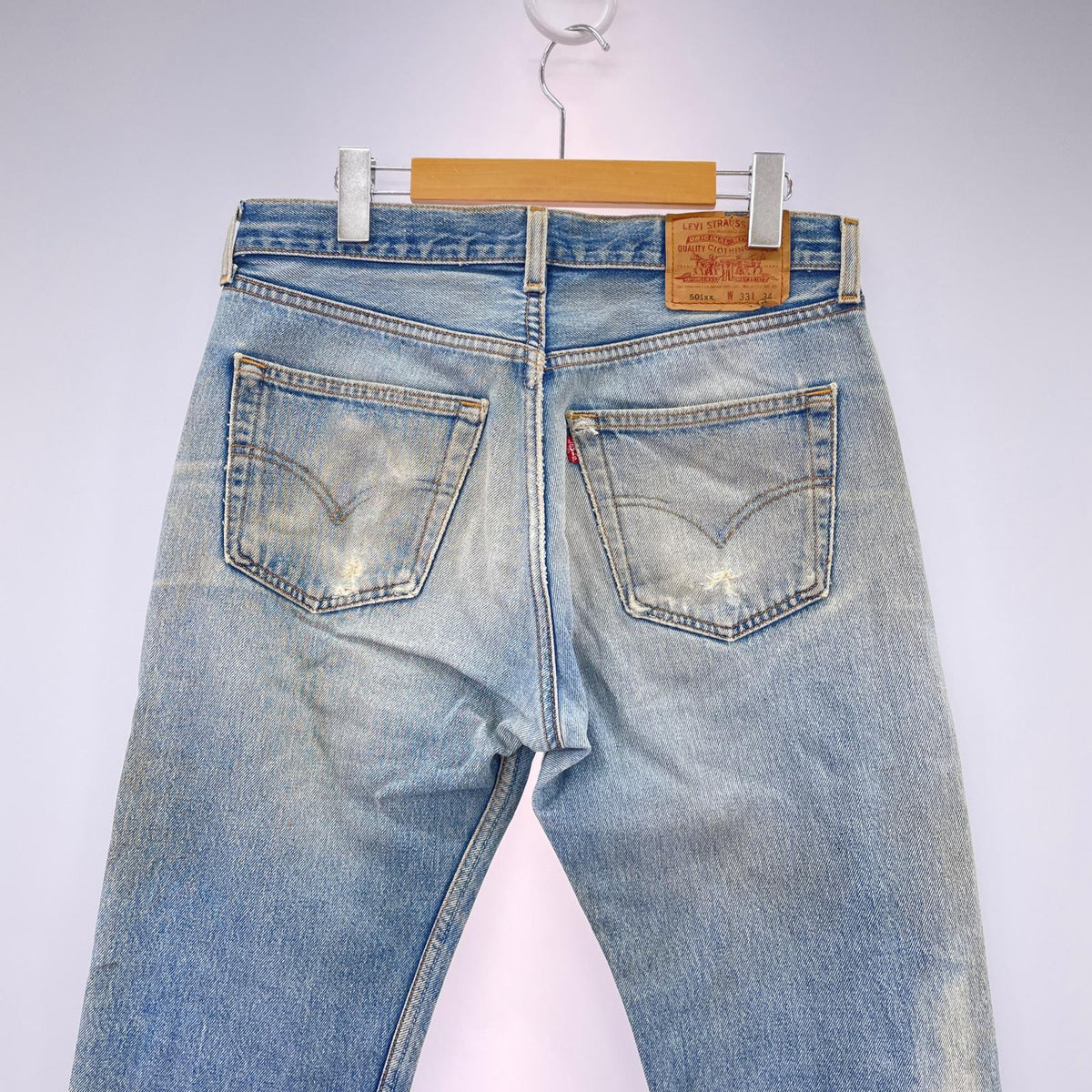 デニムパンツ 90s 501xx USA製 ボタン裏653 W33 33 ブルー