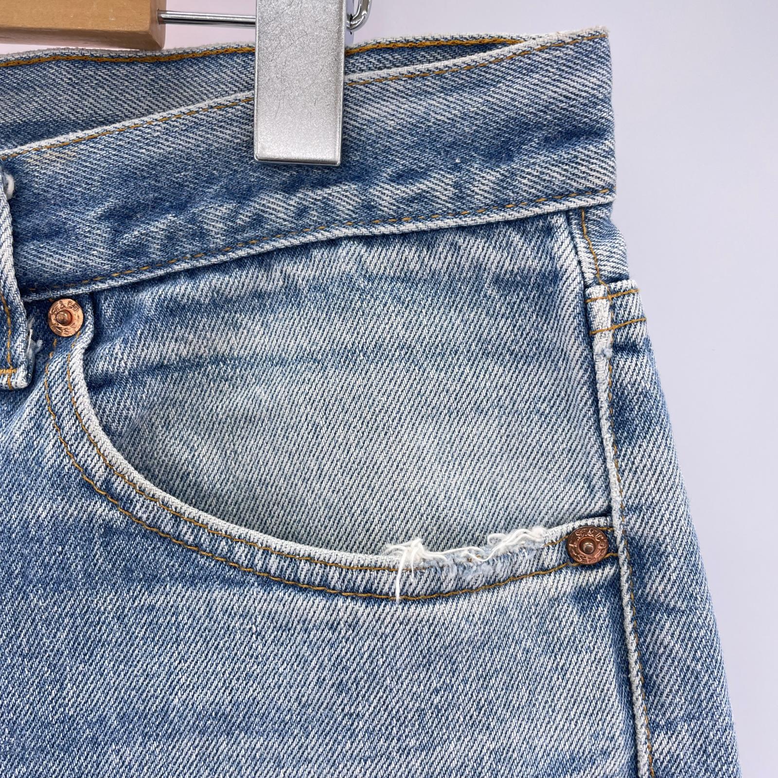 デニムパンツ 90s 501 USA製 ボタン裏552 W34 34 ブルー