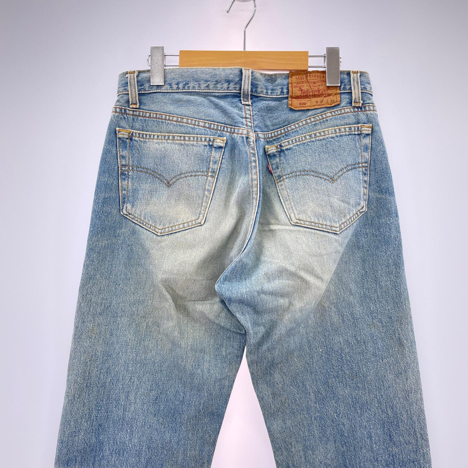 デニムパンツ 90s 501 USA製 ボタン裏552 W34 34 ブルー