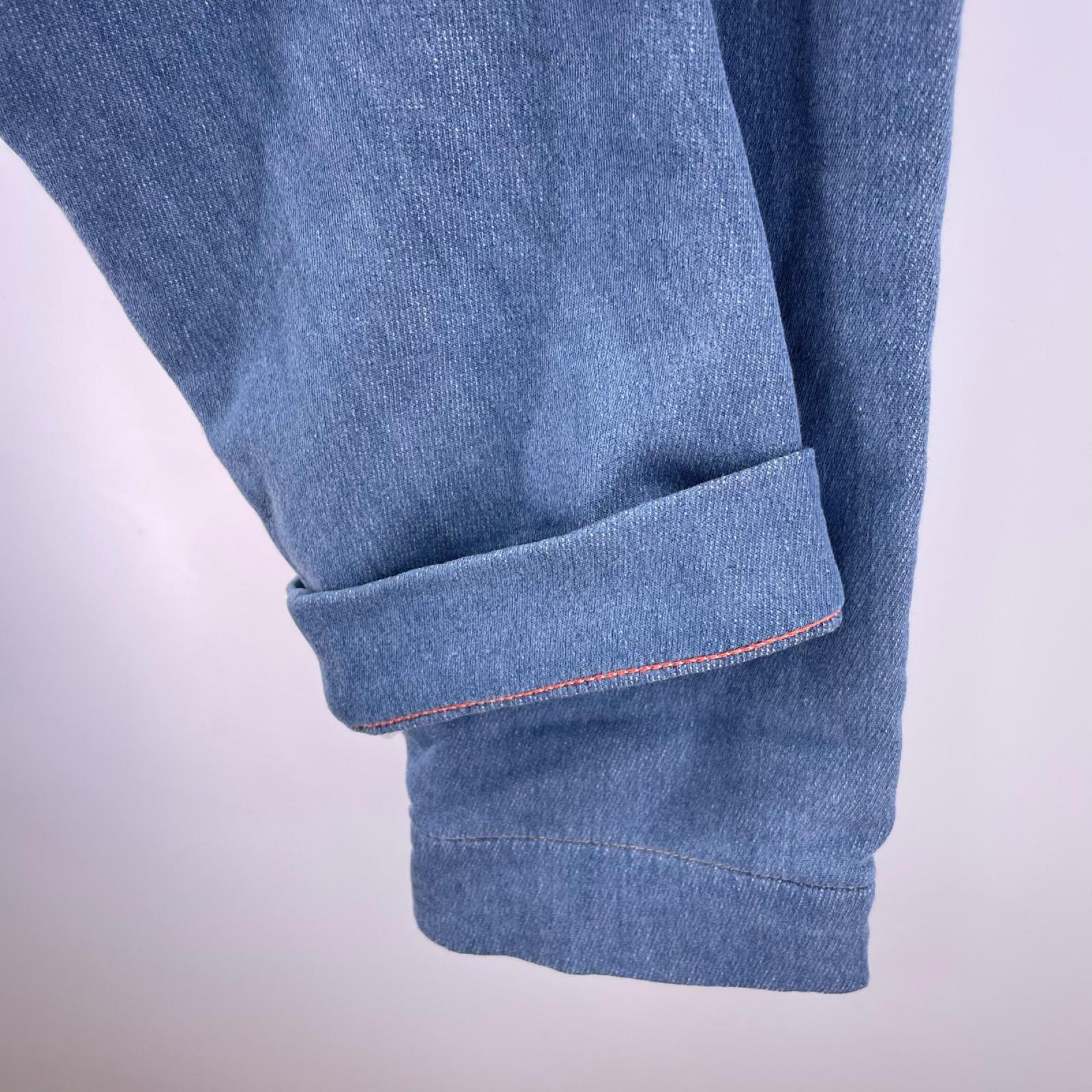 デニムパンツ 立体裁断 切替デザイン (M) M ネイビー