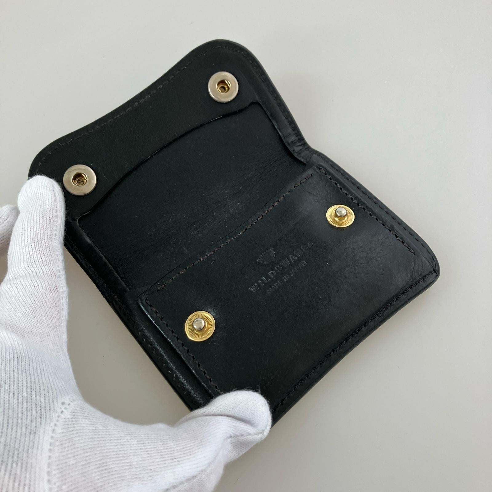 コンパクトウォレット WILDSWANS レザー コインパース 黒 ブラック