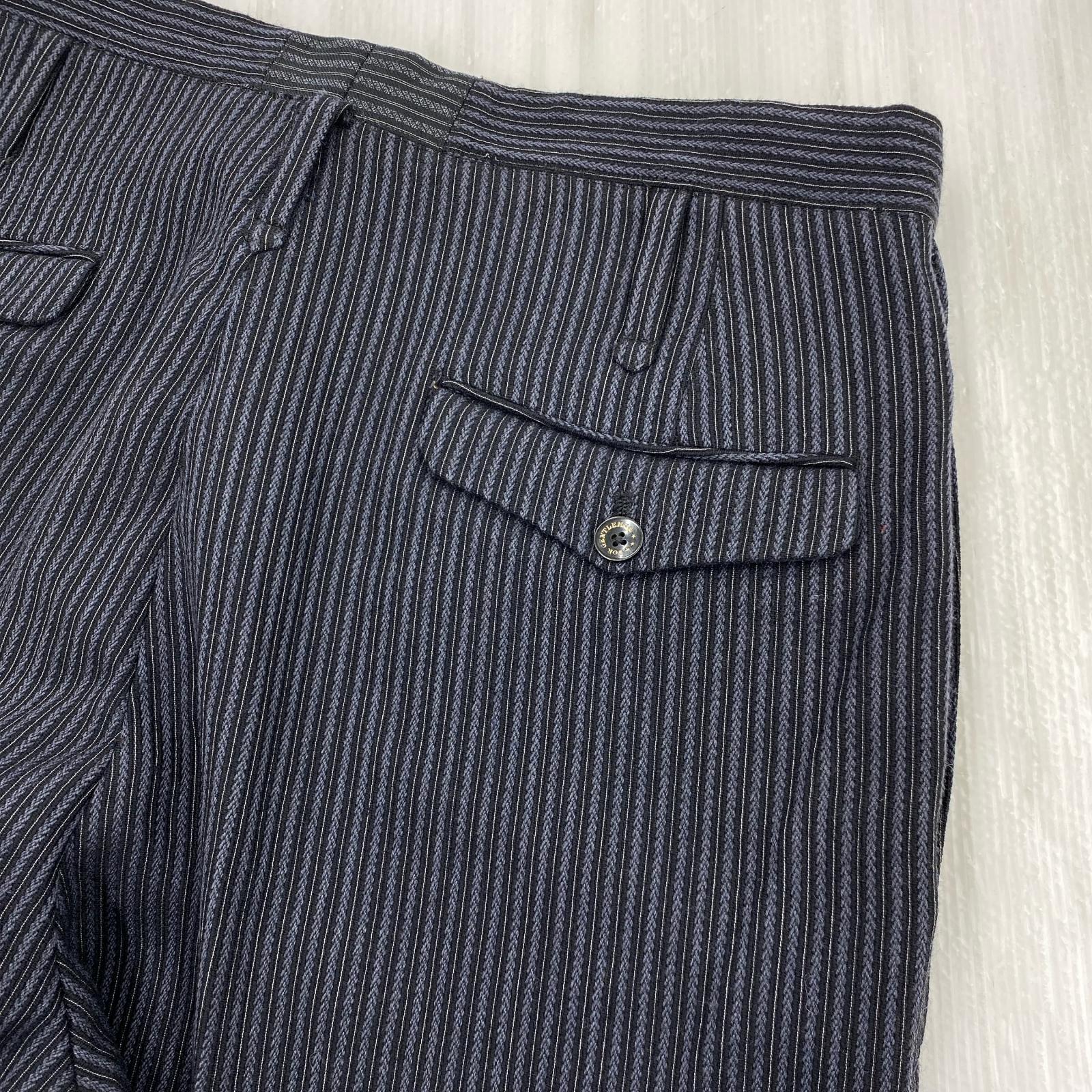 パンツ GENTLEMEN ストライプ スラックス ブラック