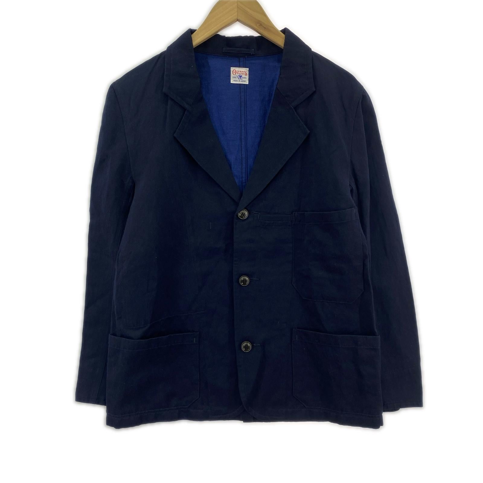 テーラードジャケット OLDMAN'S TAILOR コットンリネン 紺 (36) 36 ネイビー