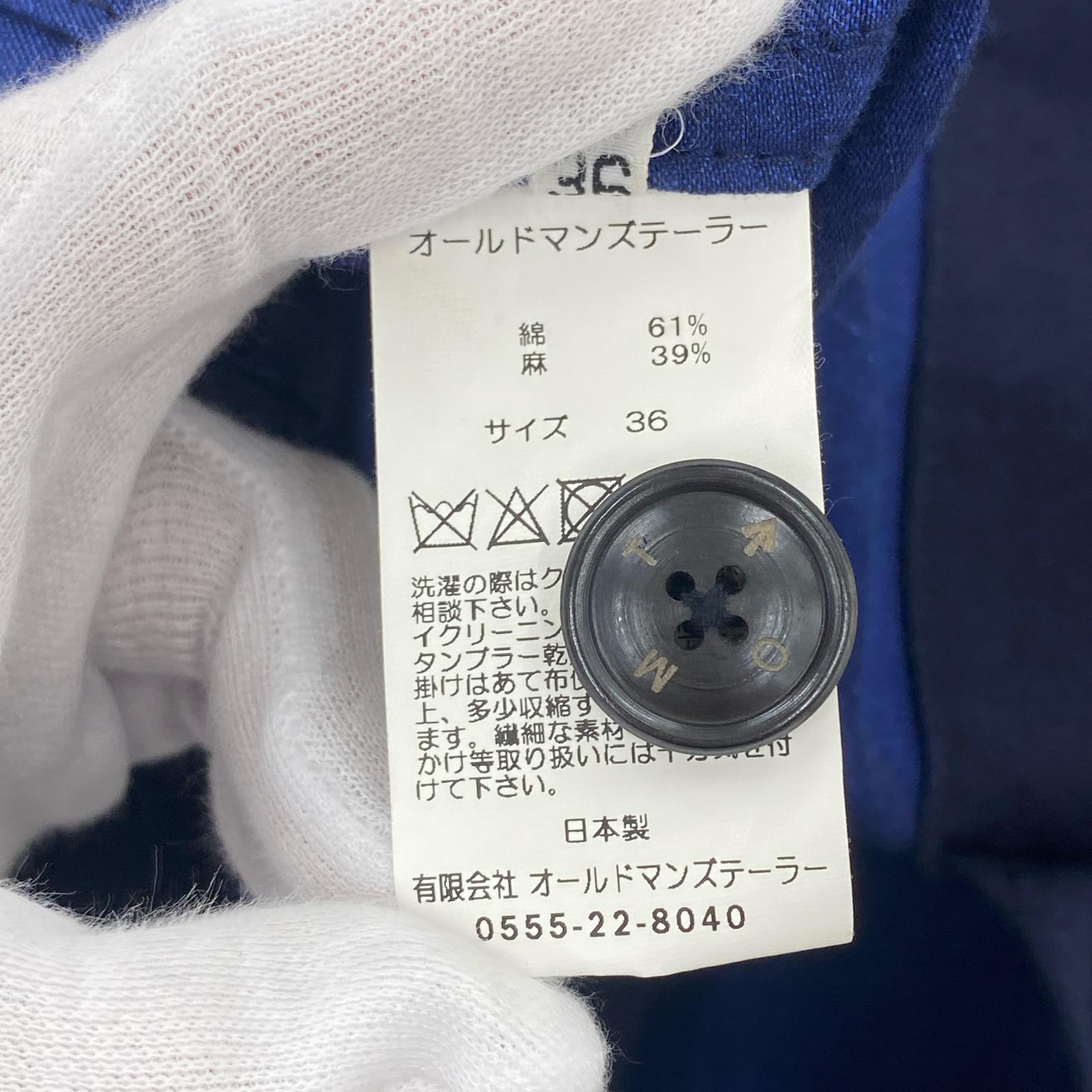 テーラードジャケット OLDMAN'S TAILOR コットンリネン 紺 (36) 36 ネイビー