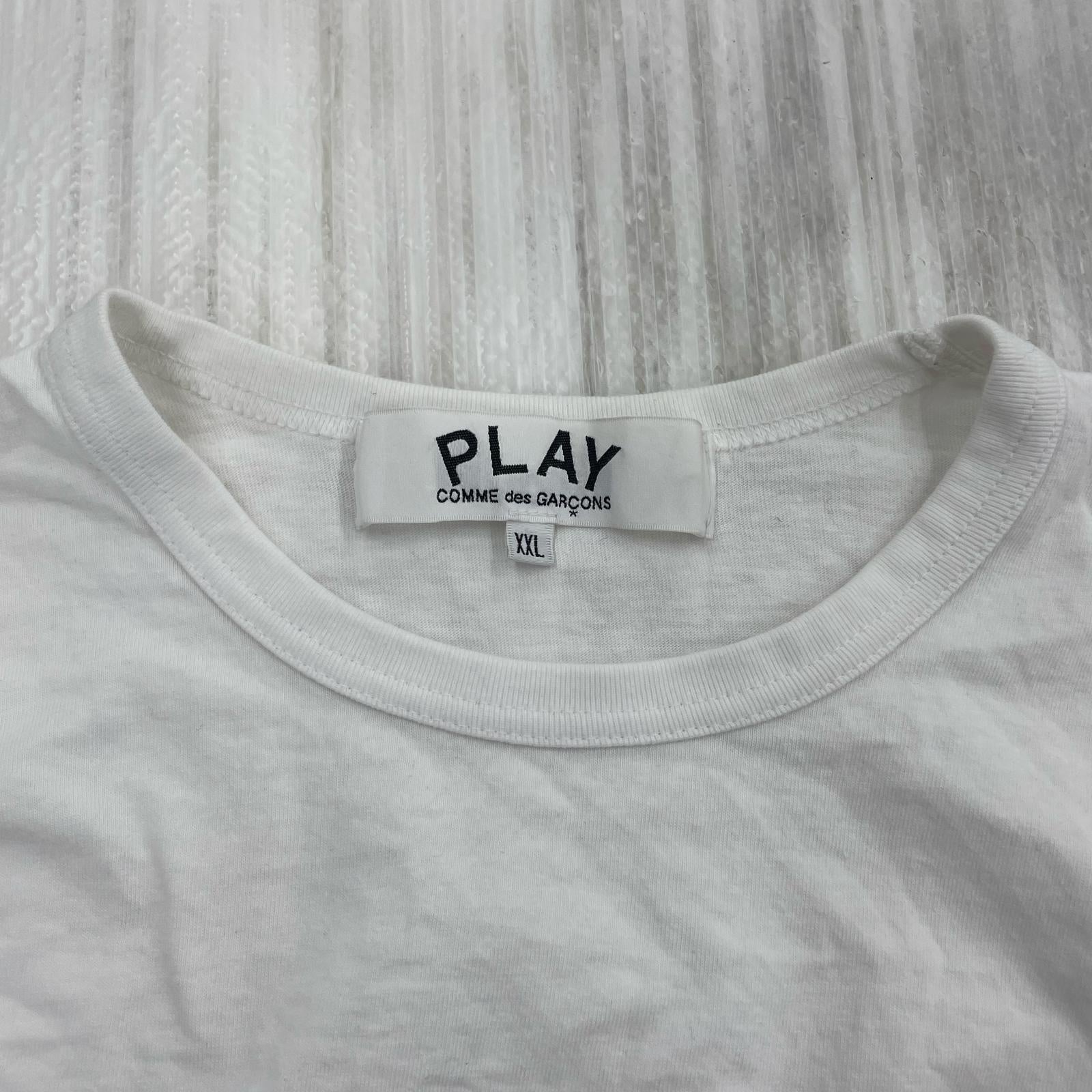 長袖Tシャツ 黒ハート ロンT 白 ホワイト