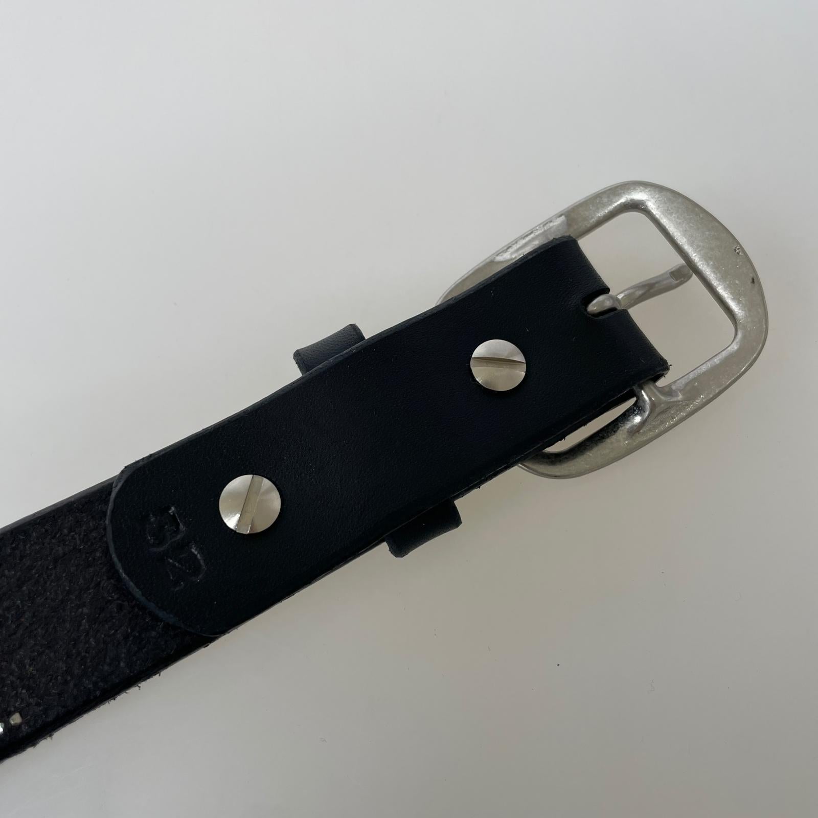 その他アクセサリー スタッズレザーベルト ブラック