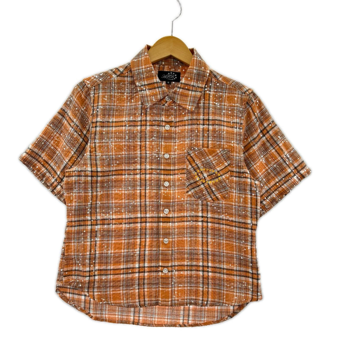 半袖シャツ SPANGLE SHIRT S オレンジ