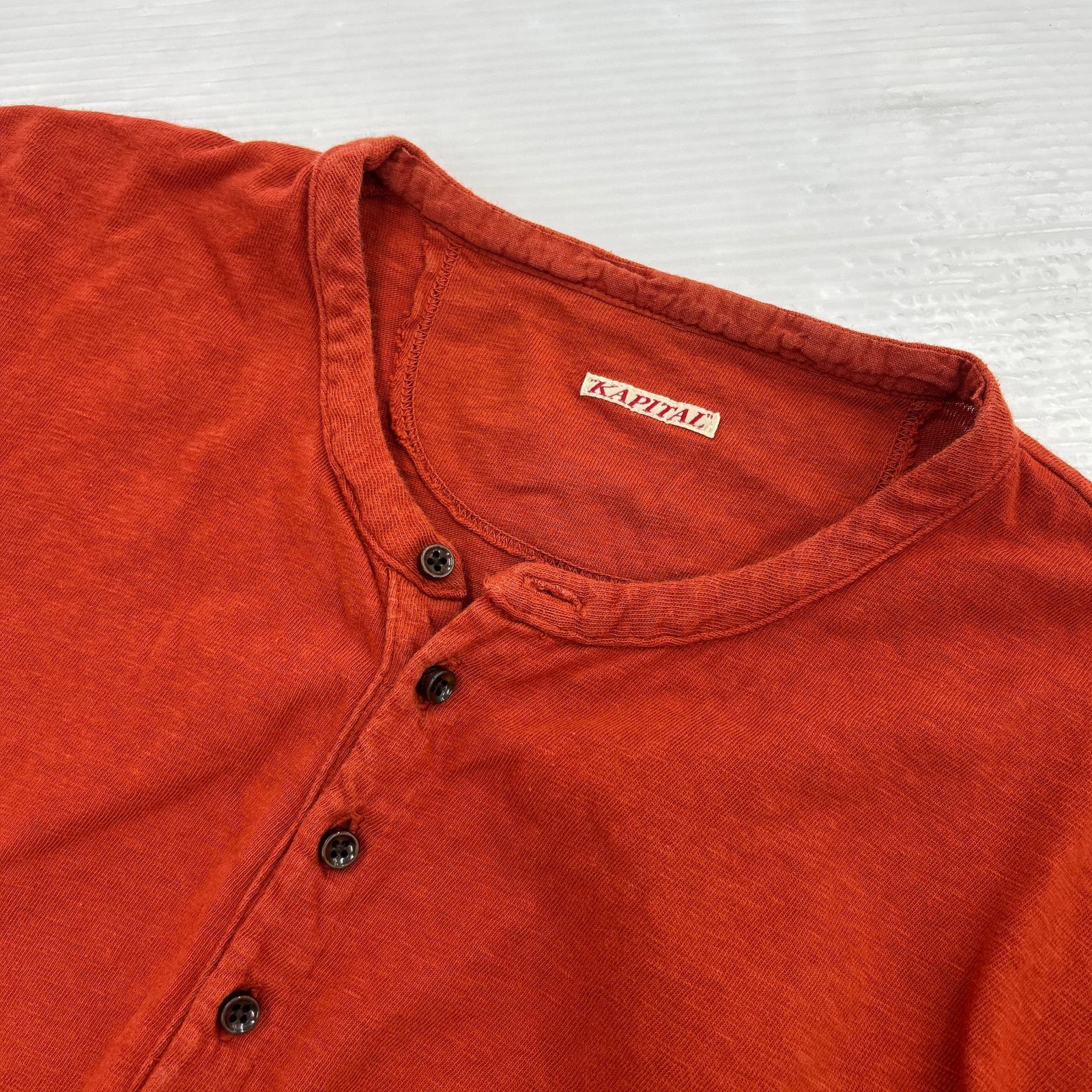 長袖Tシャツ ヘンリーネックカットソー/サイズ2 2 オレンジ