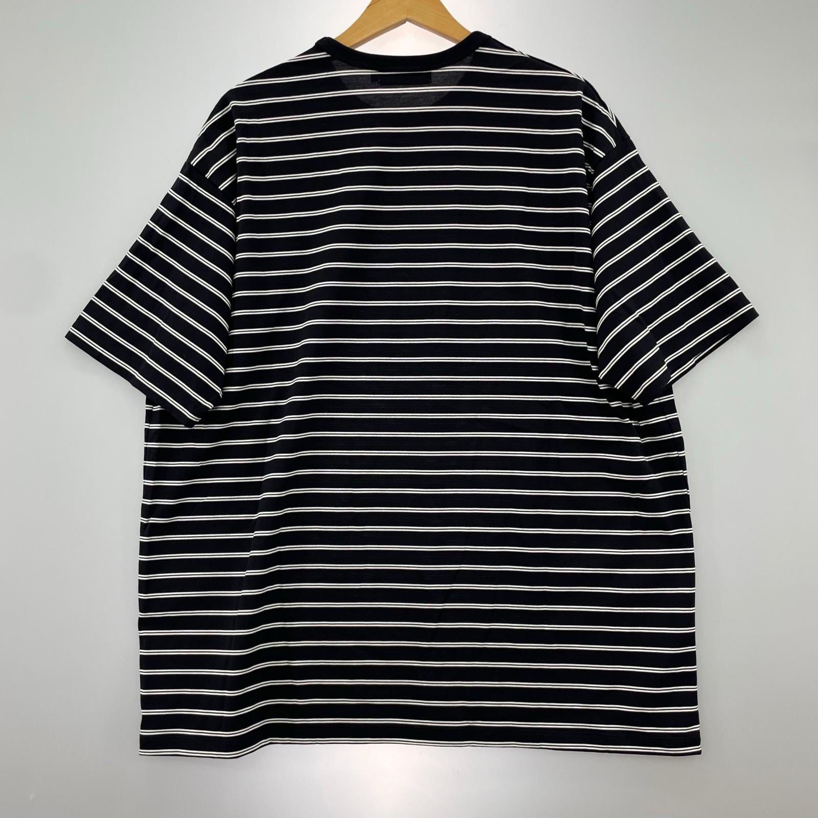 半袖Tシャツ Graphpaper 26SS Tri Spun Border S/S Tee 2 ブラック×ホワイト 2