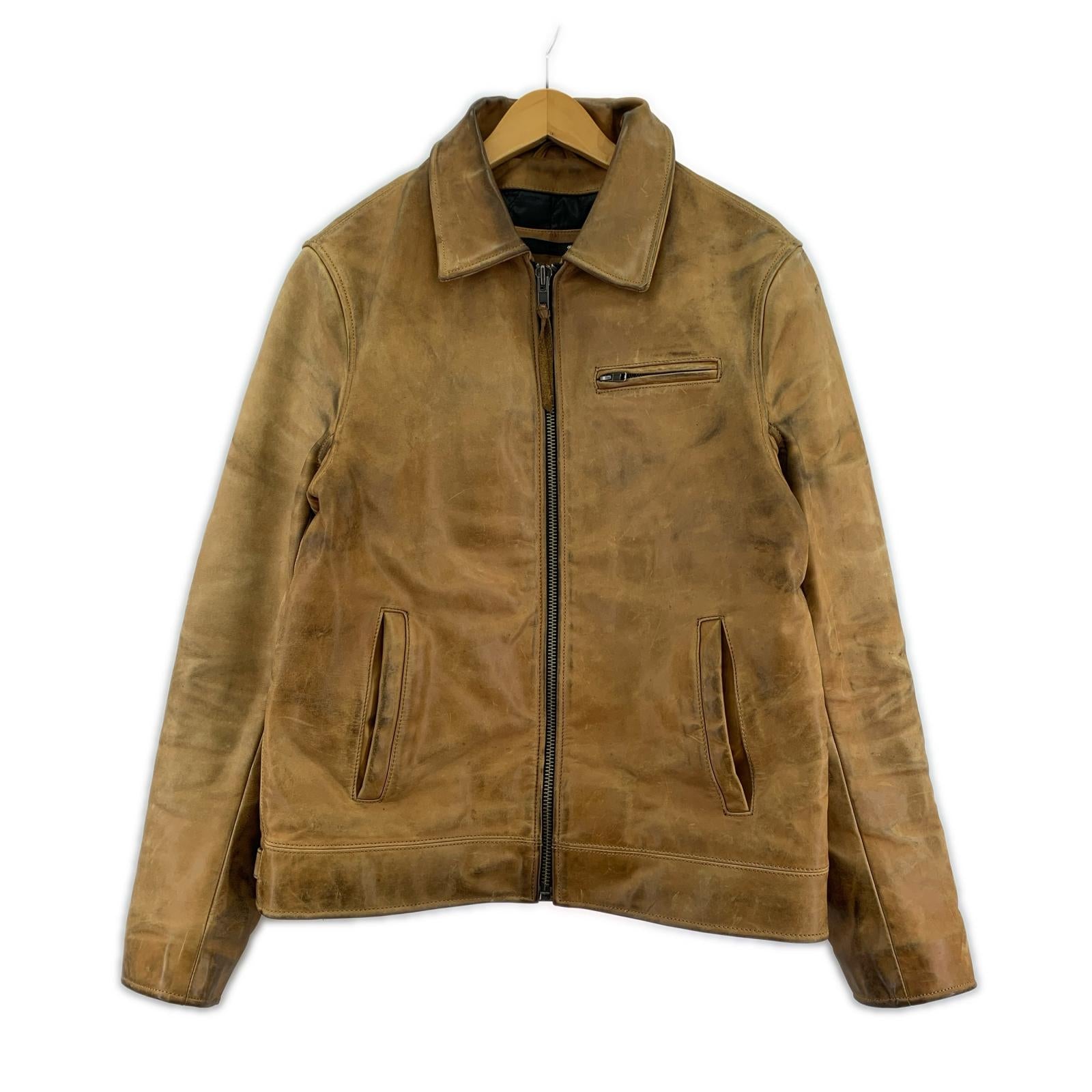 レザージャケット liugoo leather カウレザー L ブラウン L ブラウン