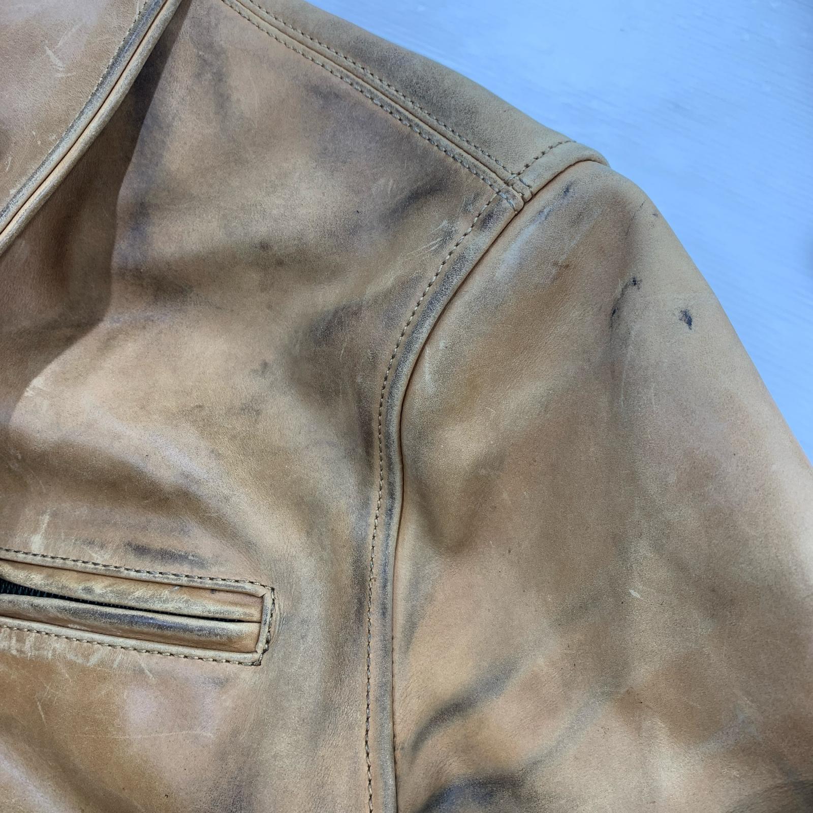 レザージャケット liugoo leather カウレザー L ブラウン L ブラウン