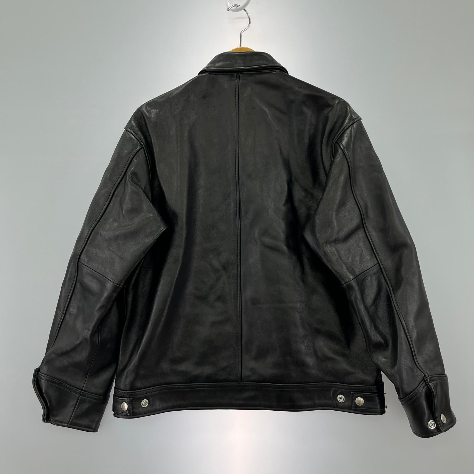 レザージャケット ラムレザー トラッカージャケット S ブラック