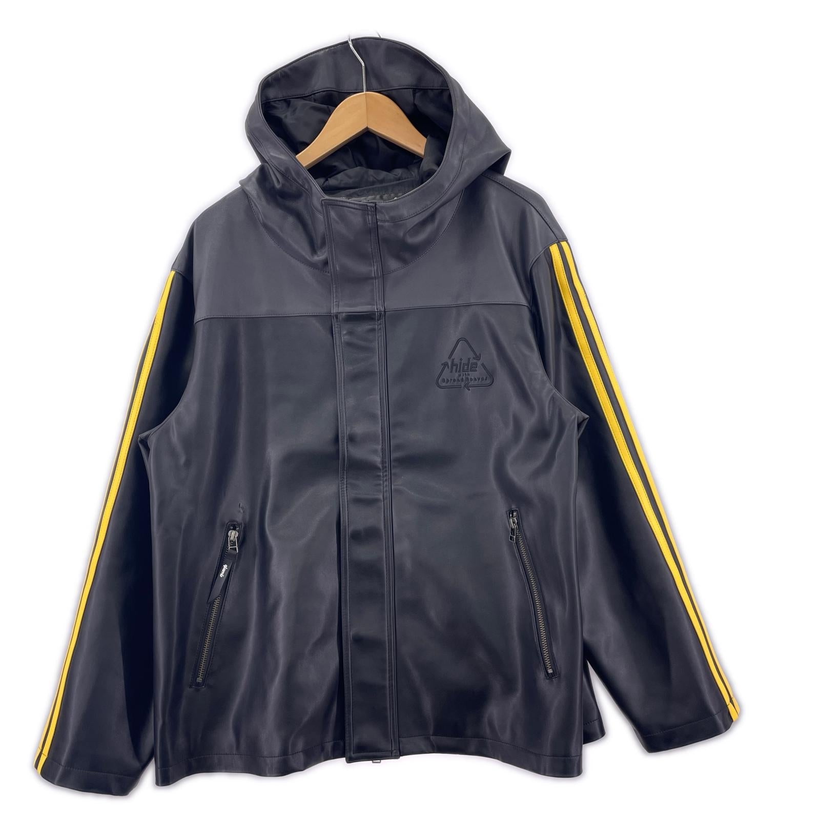 ジャケット HIDE フェイクレザージャケット Leather Line Parka M ブラック