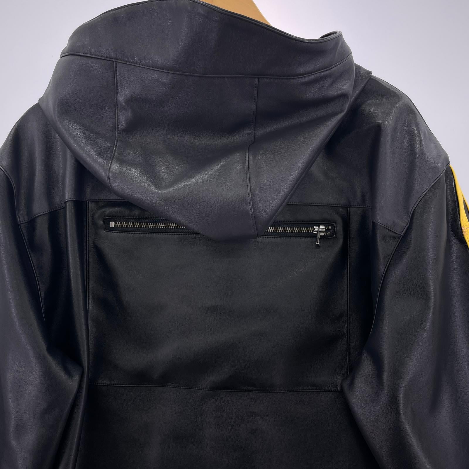 ジャケット HIDE フェイクレザージャケット Leather Line Parka M ブラック