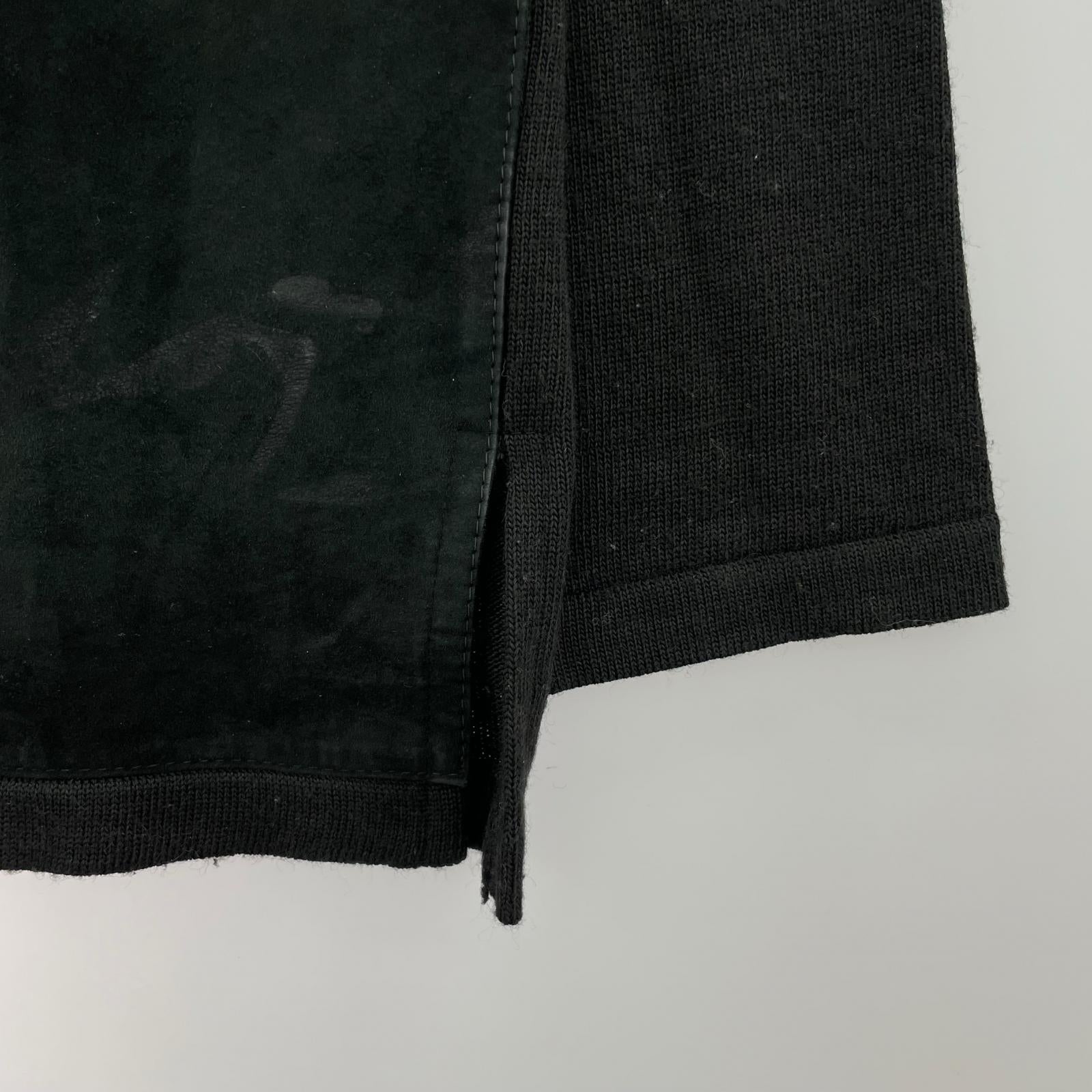 ジャケット Giorgio Danieli レザー切替 黒 (L) L ブラック