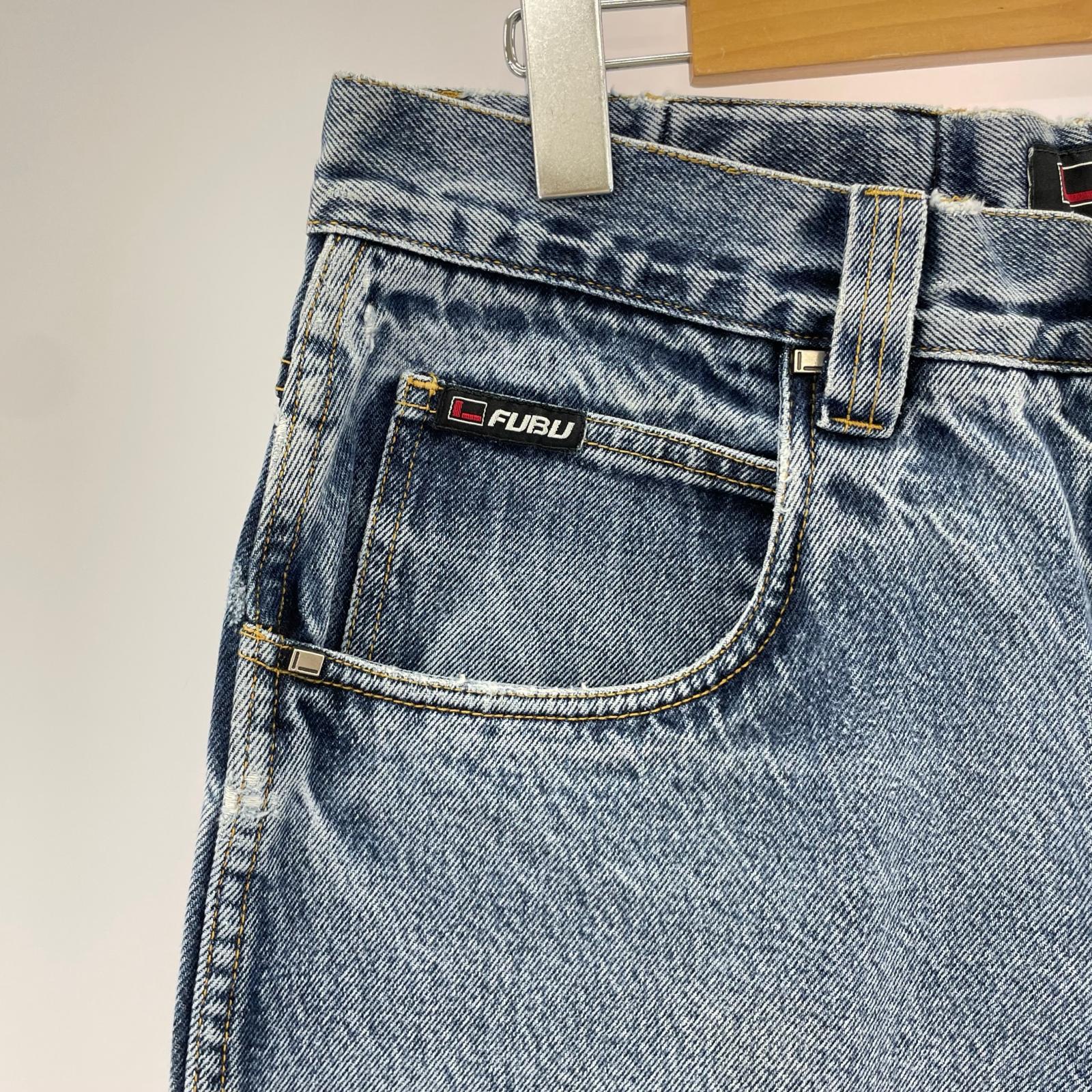 デニムパンツ 90~00S FUBU バギー ライトブルー (34) 34 ブルー