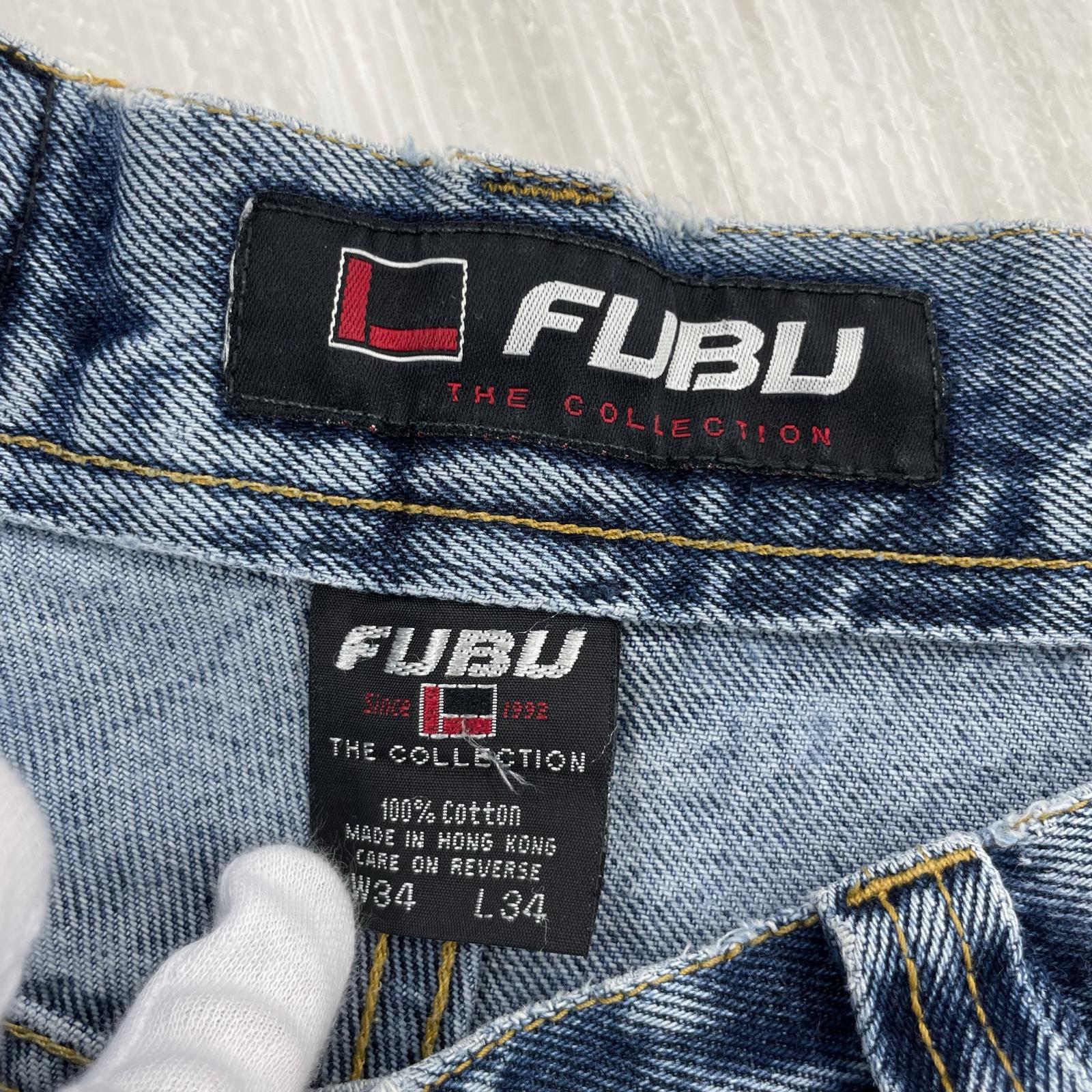 デニムパンツ 90~00S FUBU バギー ライトブルー (34) 34 ブルー