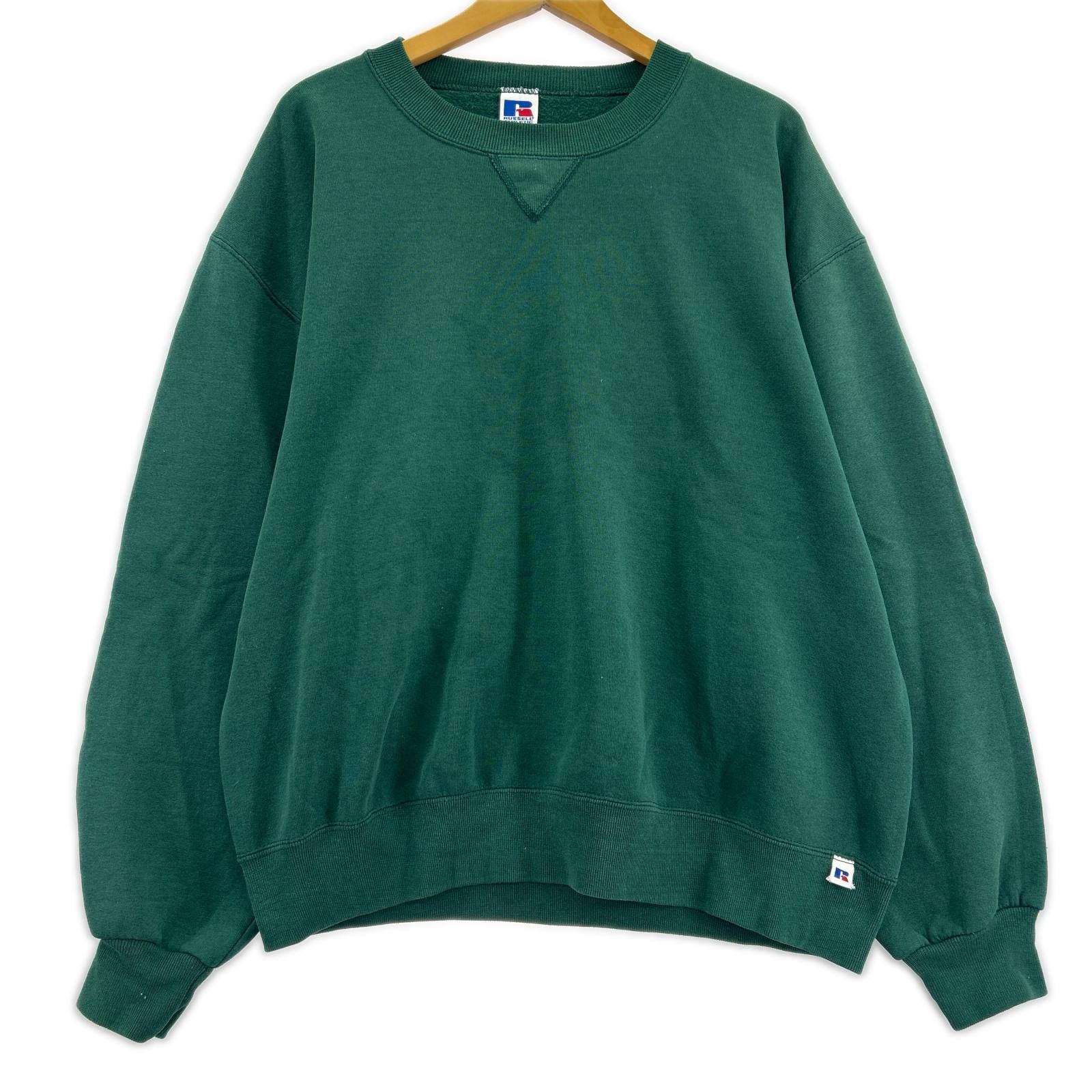 スウェット RUSSELL ATHLETIC 90s 前V L グリーン